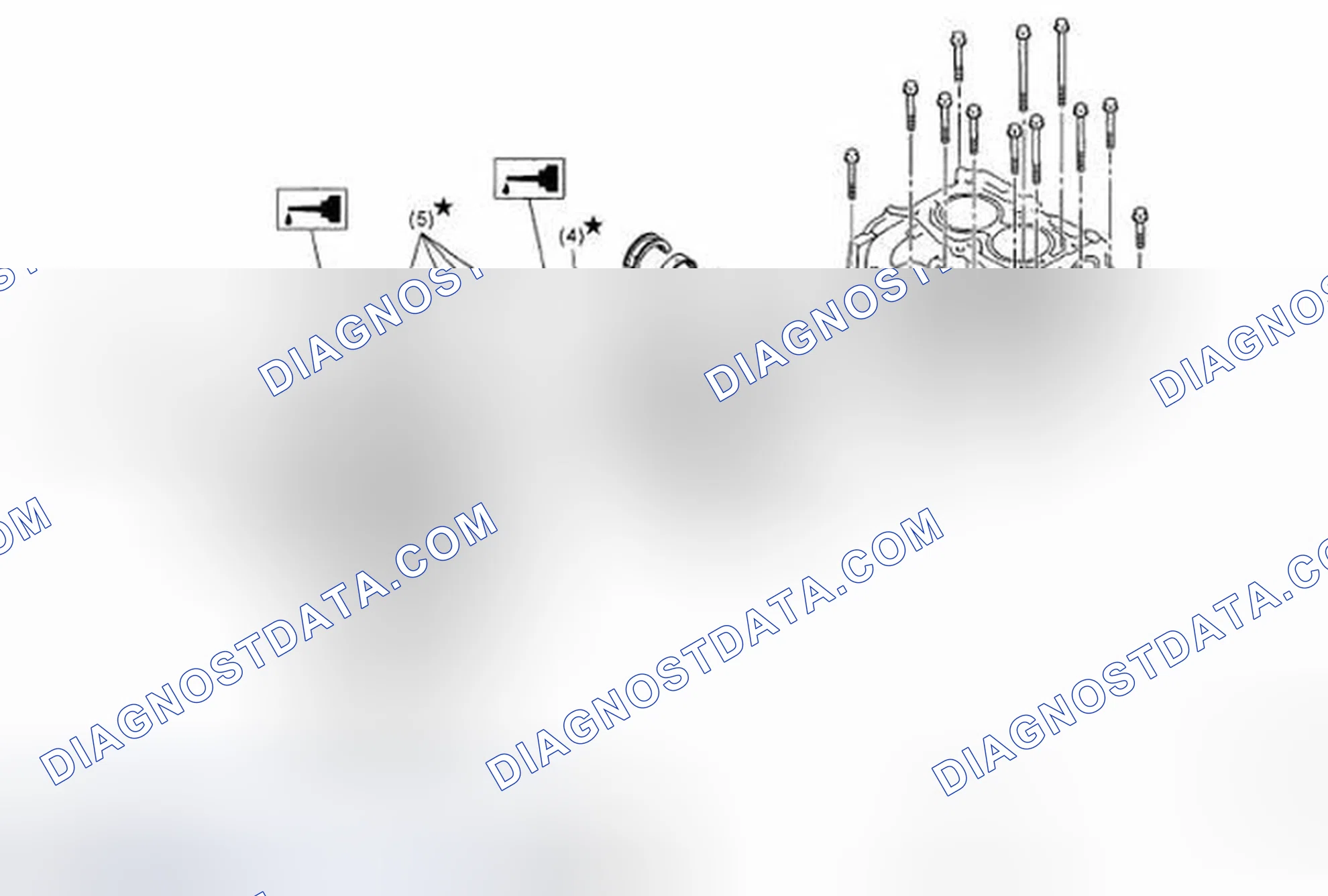 Fig. 159: Identifying Cylinder Block Components With Oil Applying Area