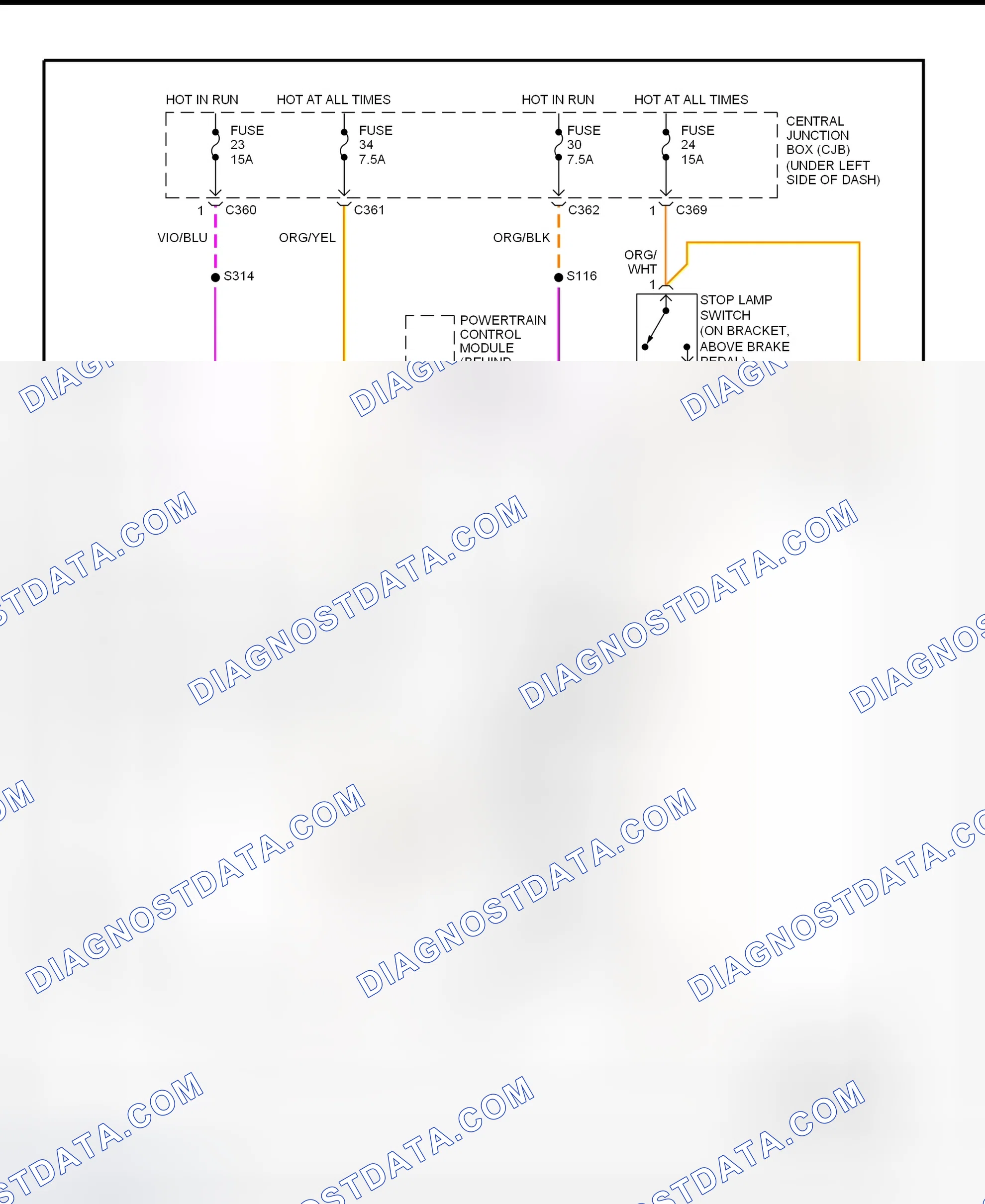 Scheme 152: Shift Interlock System Wiring Diagram (1998 Contour & Mystique)