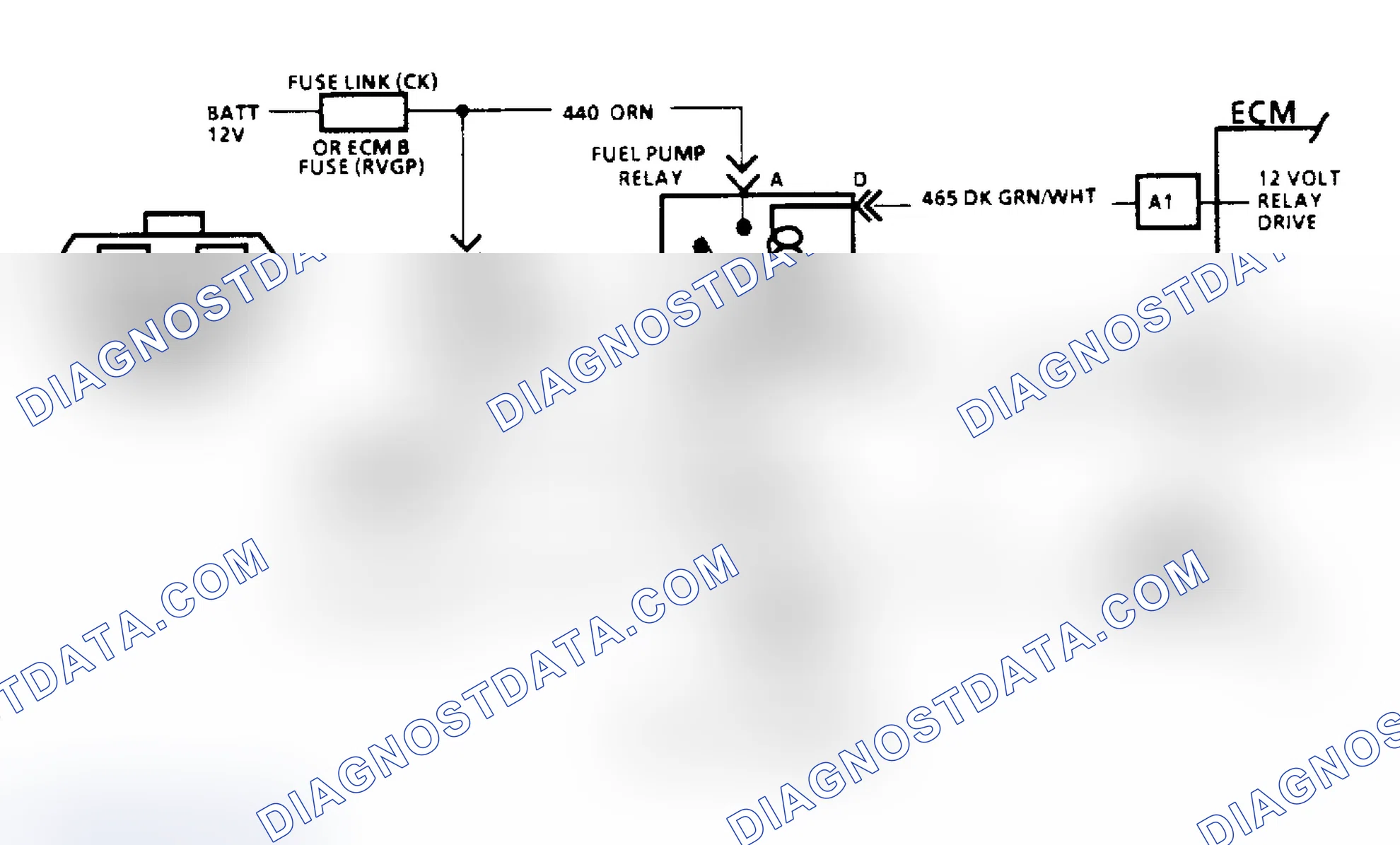 Scheme 146: Code 54 - Fuel Pump Ckt (Low Voltage) Schematic (All Others)