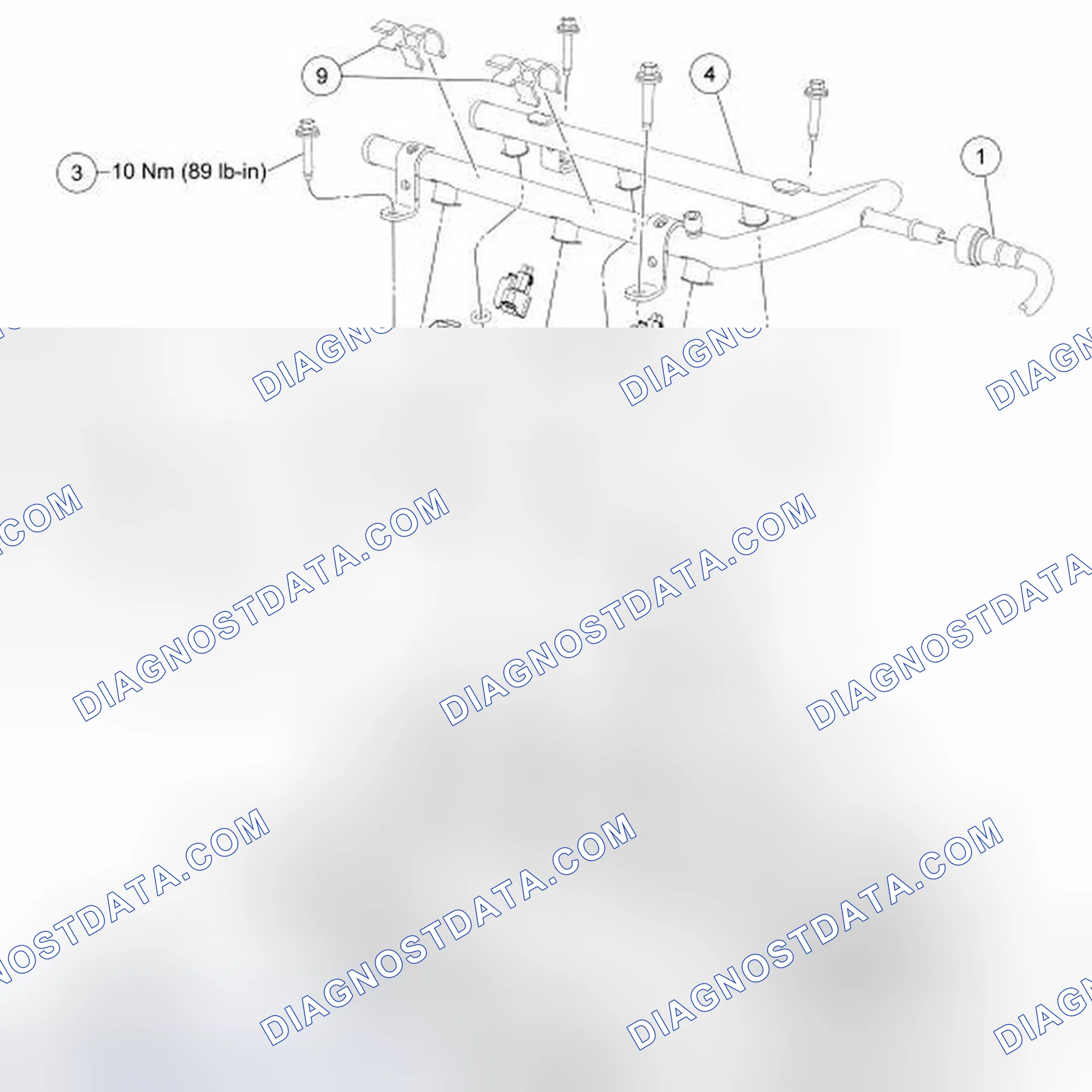Scheme 1: Fuel Rail and Fuel Injector - Exploded View