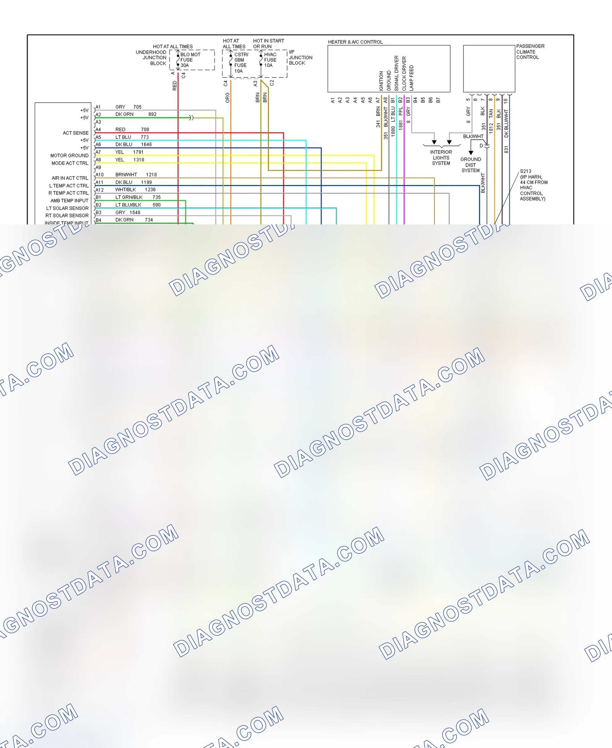 Scheme 19: Automatic A/C-Heater System Wiring Diagram (Park Avenue - 1 Of 3)