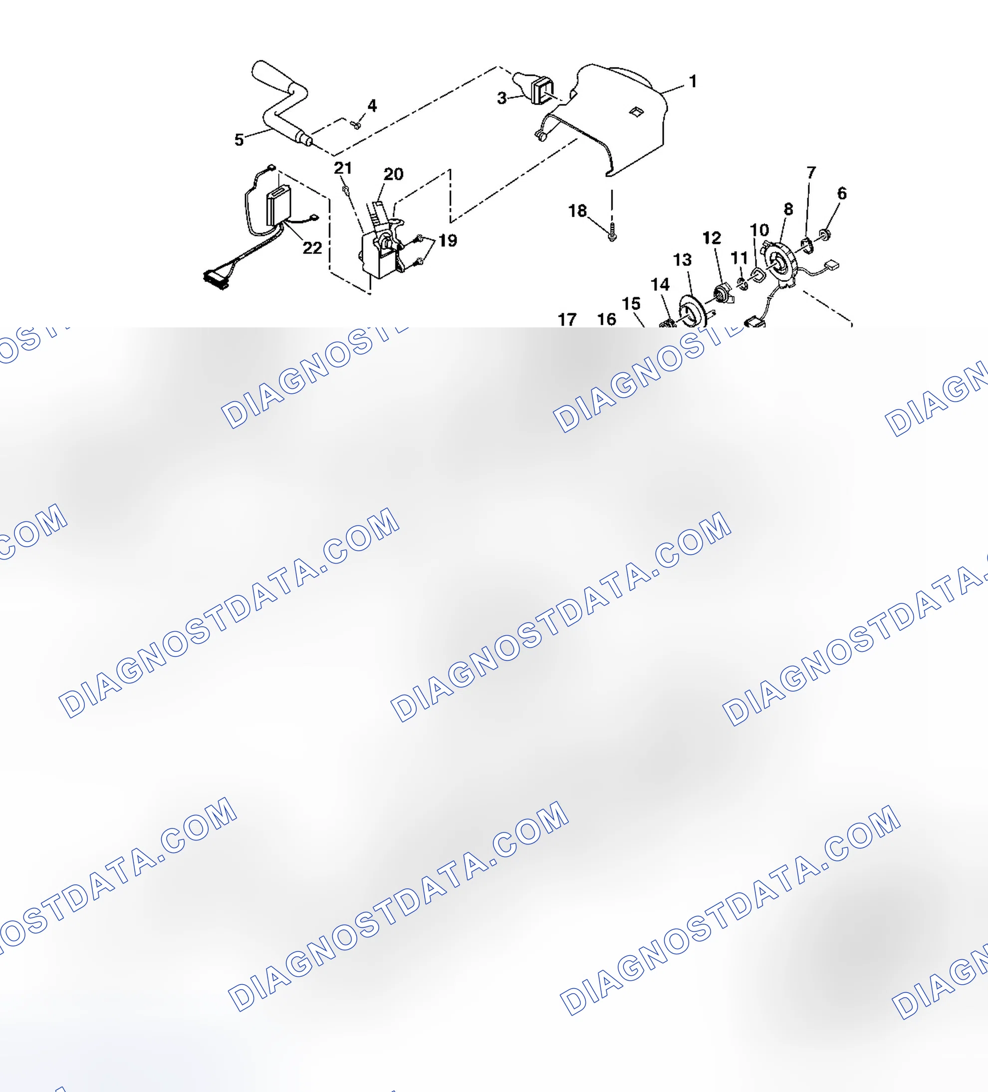 Scheme 1: Steering Column Disassembled View (Column Shift Lean Shaft)