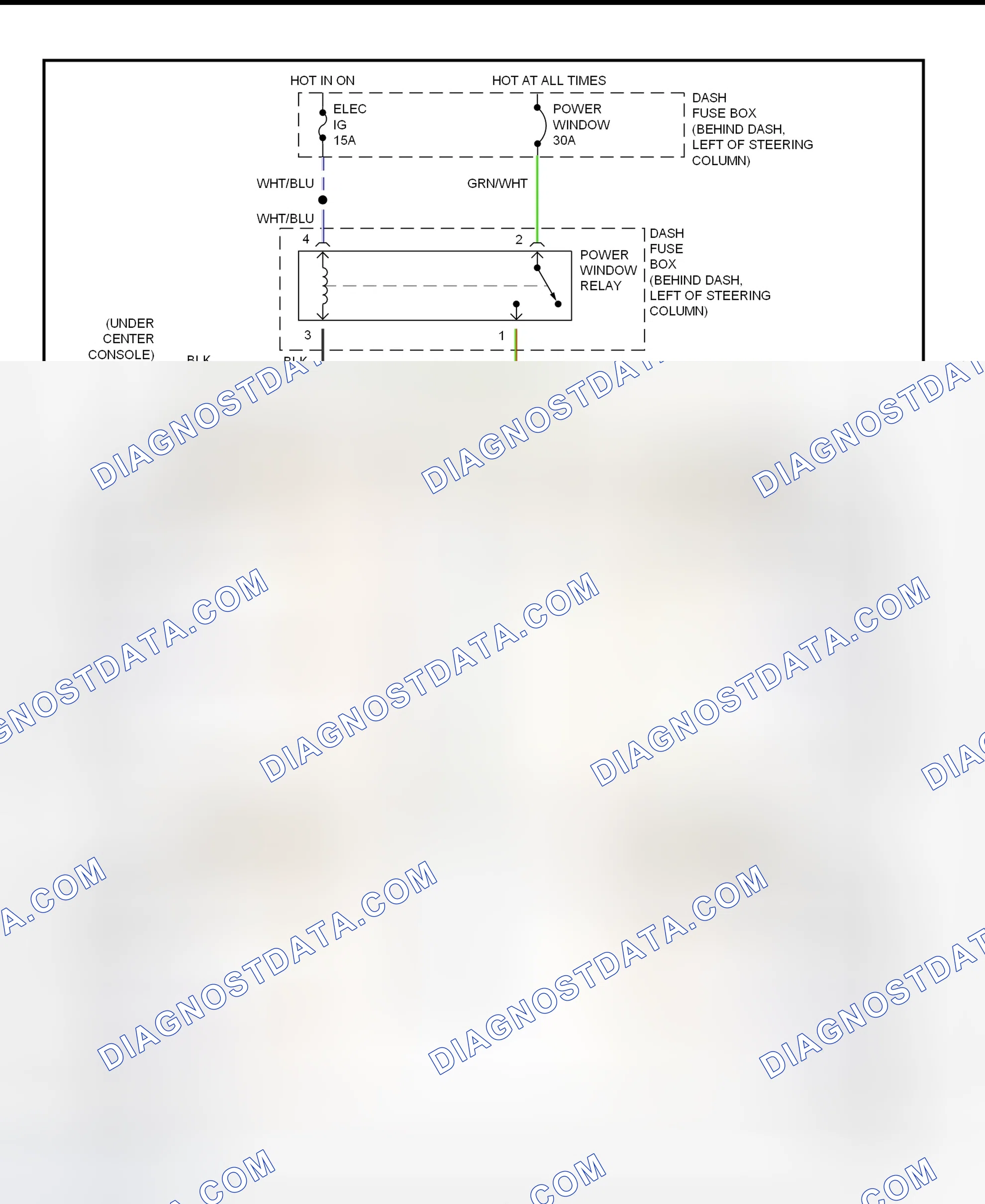 Scheme 7: Power Window System Wiring Diagram (Rodeo & Rodeo Sport)