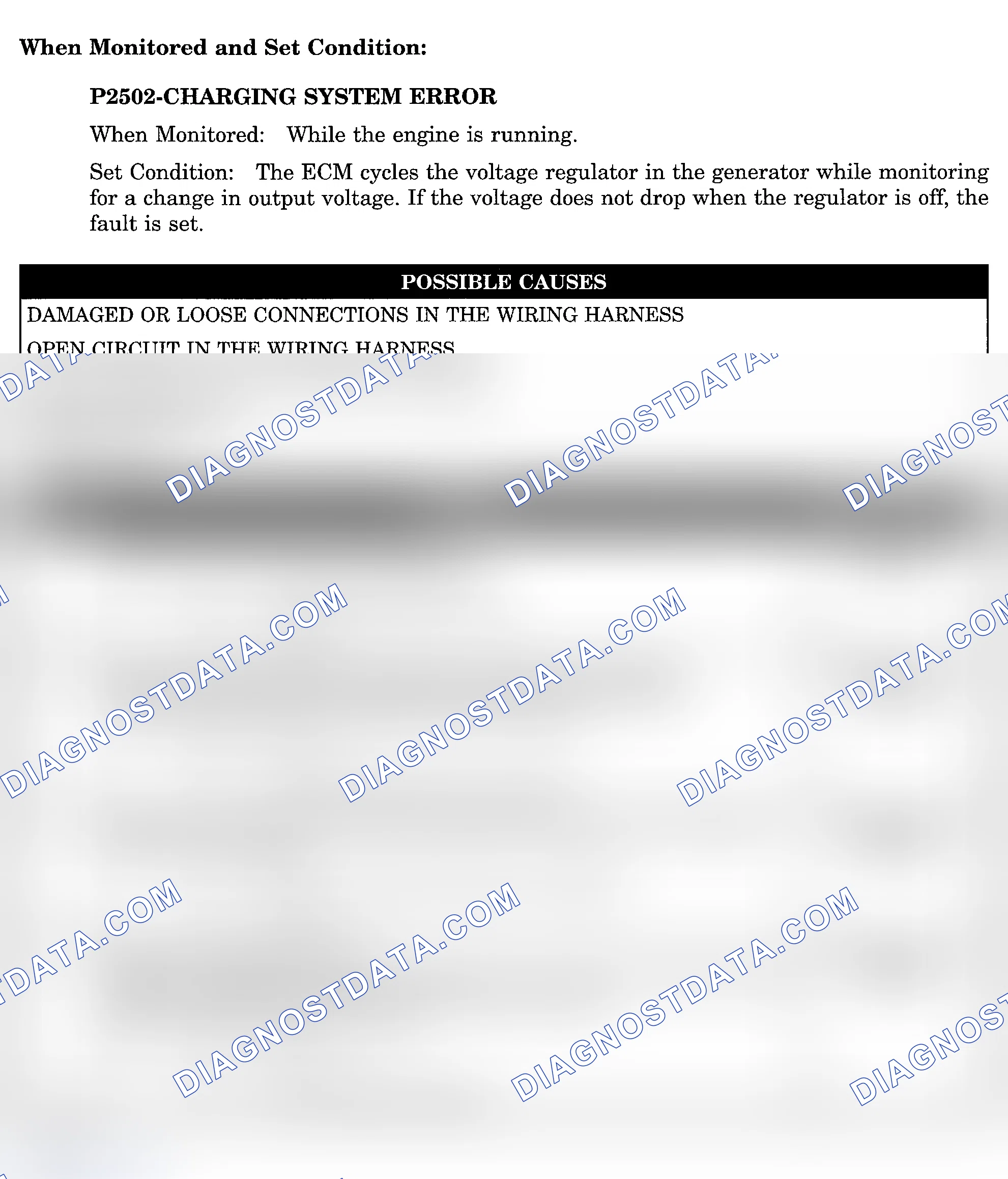 Scheme 987: DTC P2502: CHARGING SYSTEM ERROR