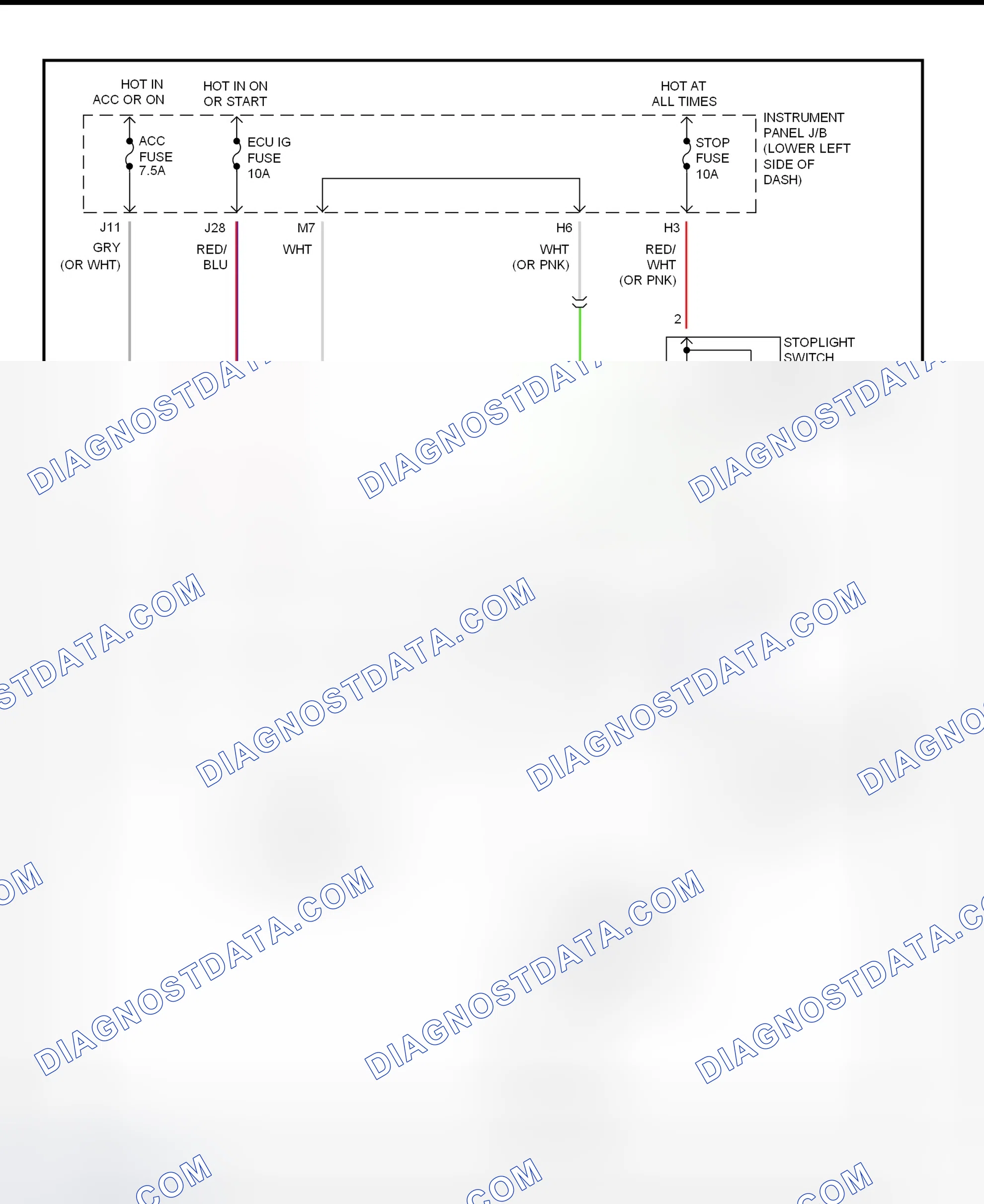Scheme 307: Shift Interlock System Wiring Diagram (2001 - Toyota RAV4)
