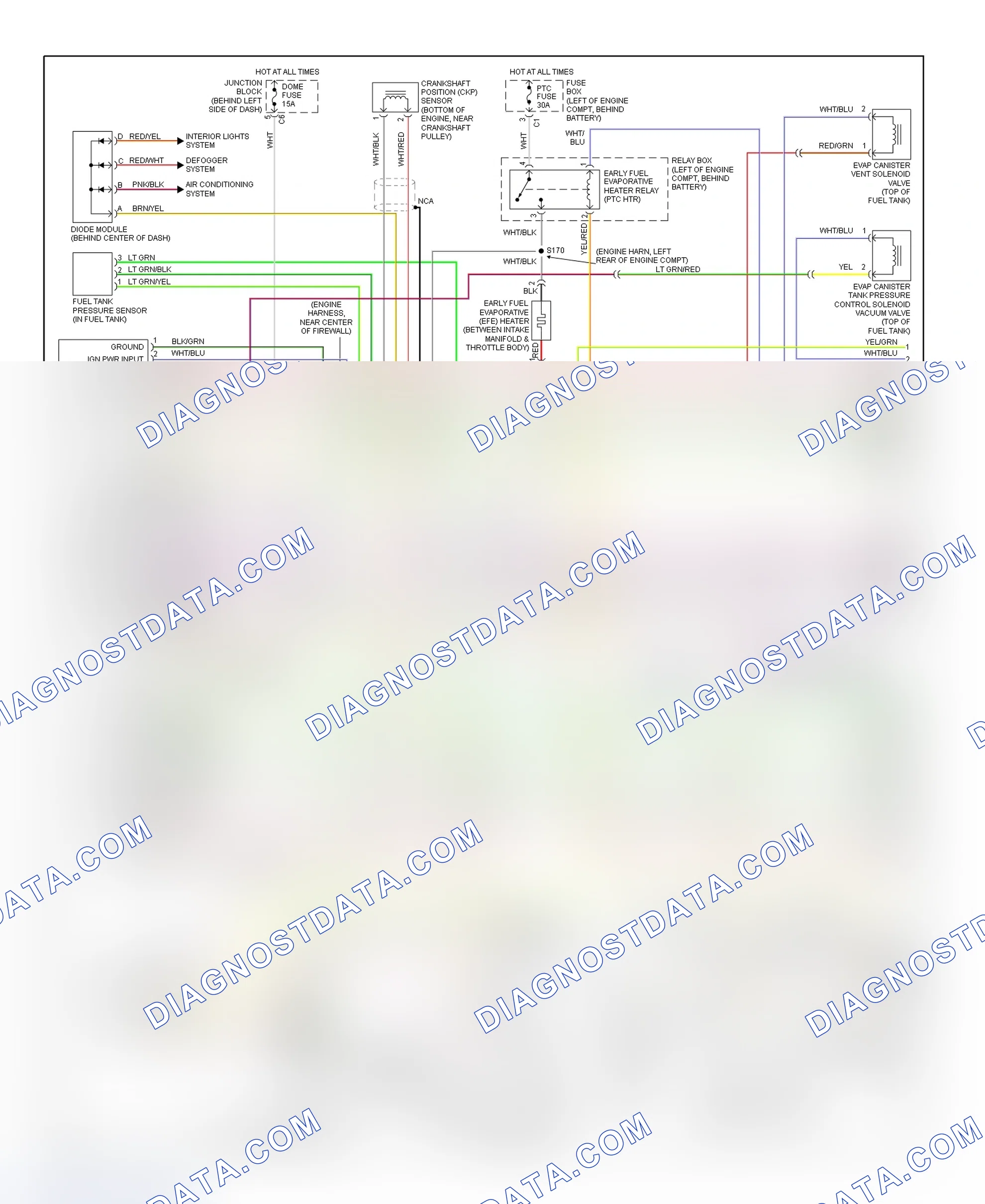 Scheme 132: PCM Wiring Diagram (Metro & Firefly (Canadian) - 1.0L - 1 Of 2)