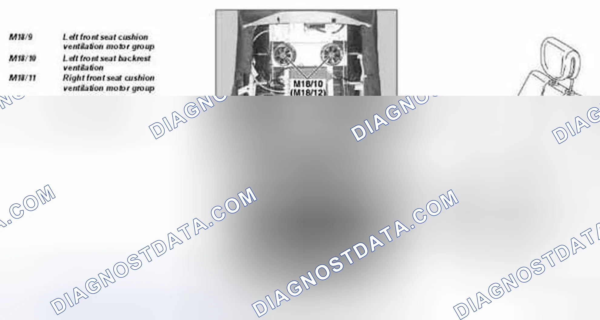 Fig. 50: Identifying Rear Seat Ventilation Motors Components Location - Model 220