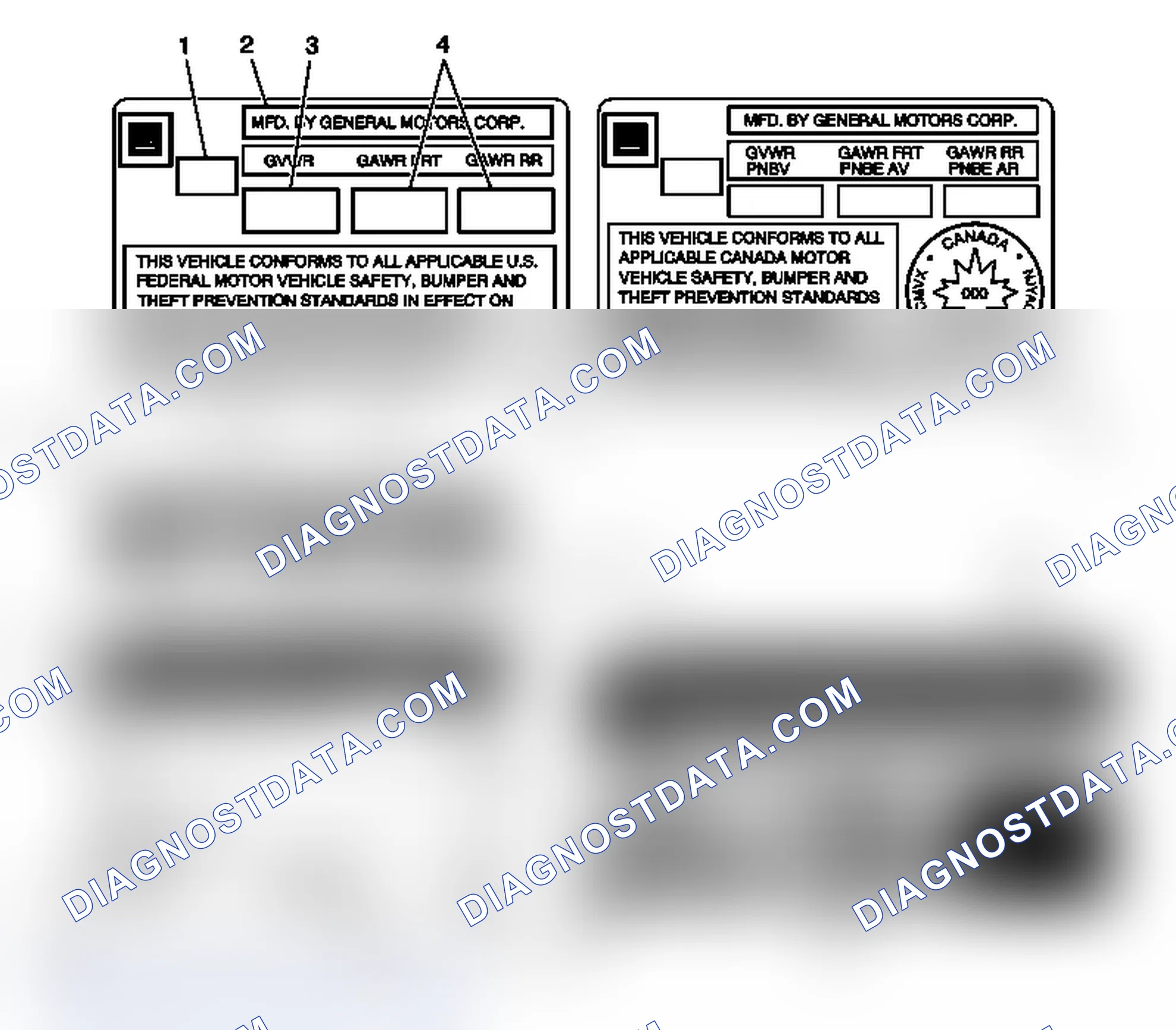 Scheme 3: Vehicle Certification, Tire Placard, Anti-Theft, and Service Parts ID Label
