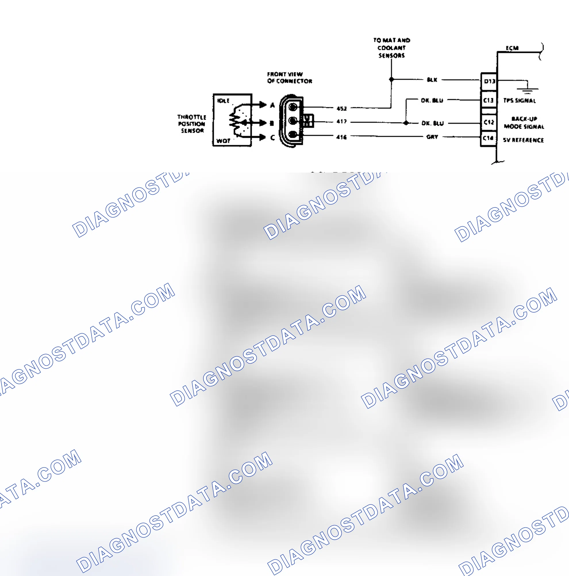 Scheme 389: Code 22 Flow Chart - 2.8L "F" Body TPS Signal Voltage Low
