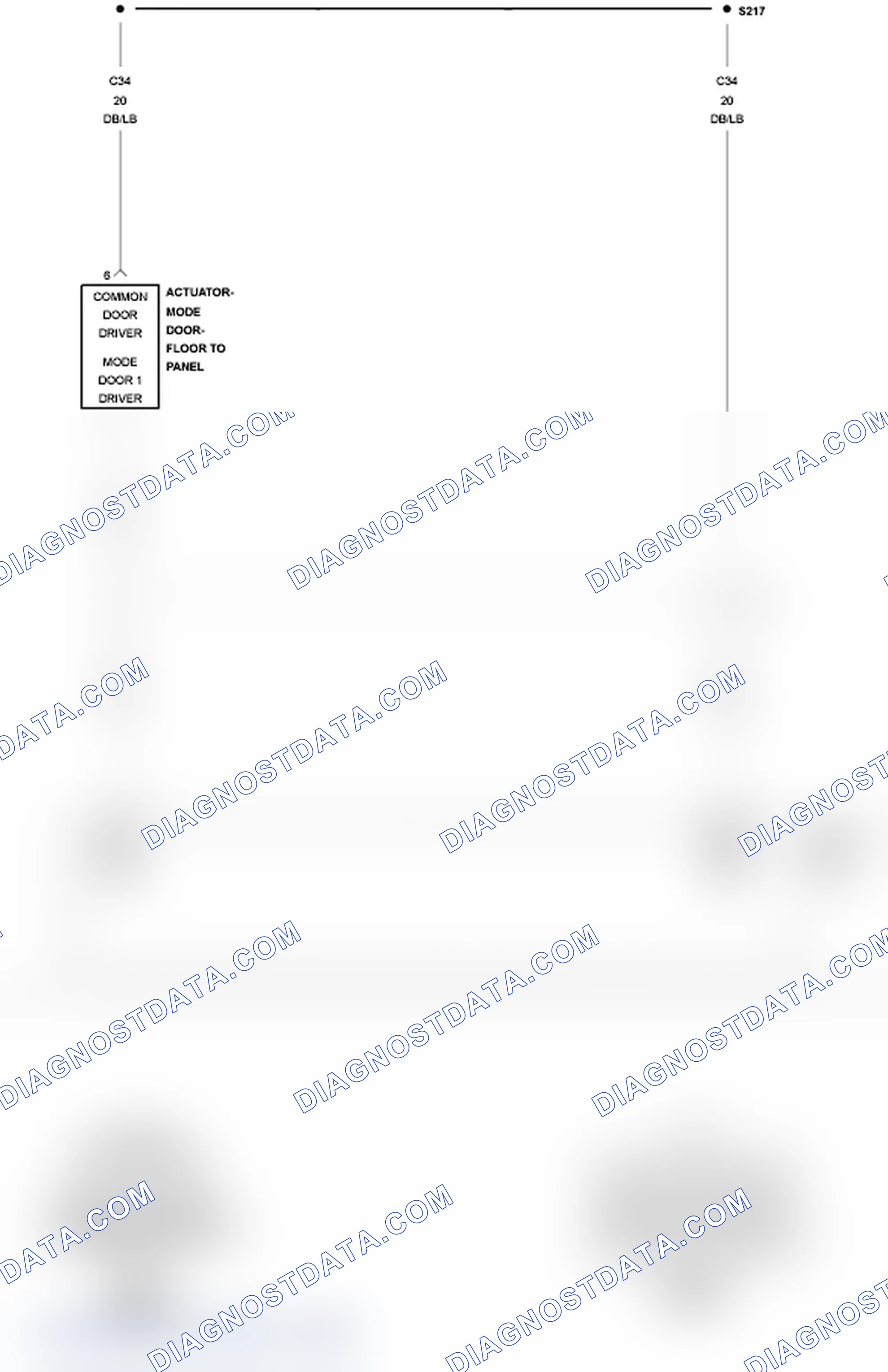 Scheme 19: B1043-PANEL MODE DOOR 1 CONTROL CIRCUIT OPEN