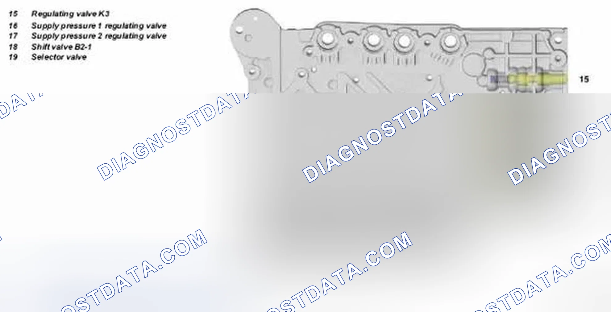 Scheme 28: Identifying Valve Body Hydraulic Components (Transmission 722.9)
