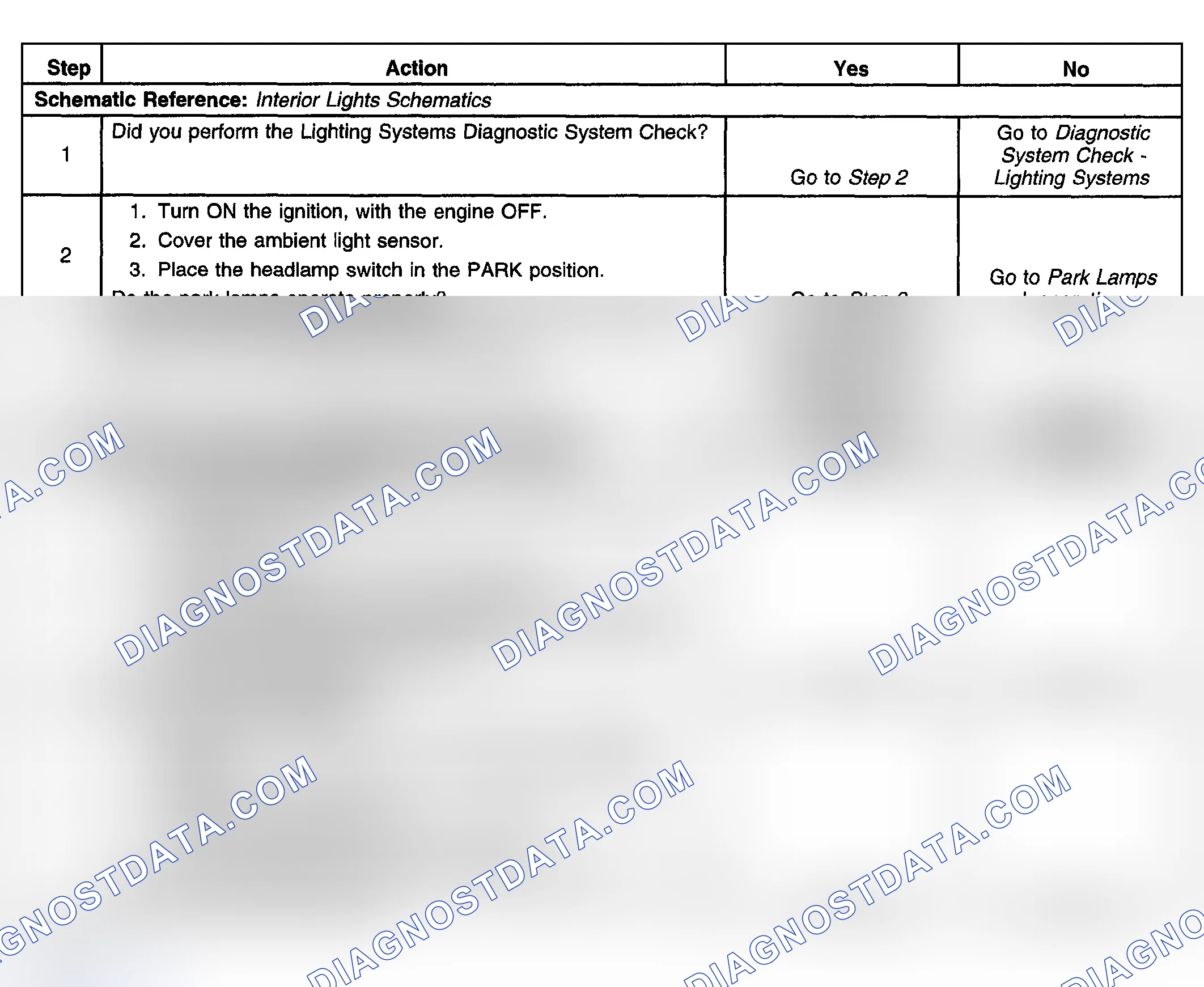 Scheme 229: Interior Backlighting Inoperative