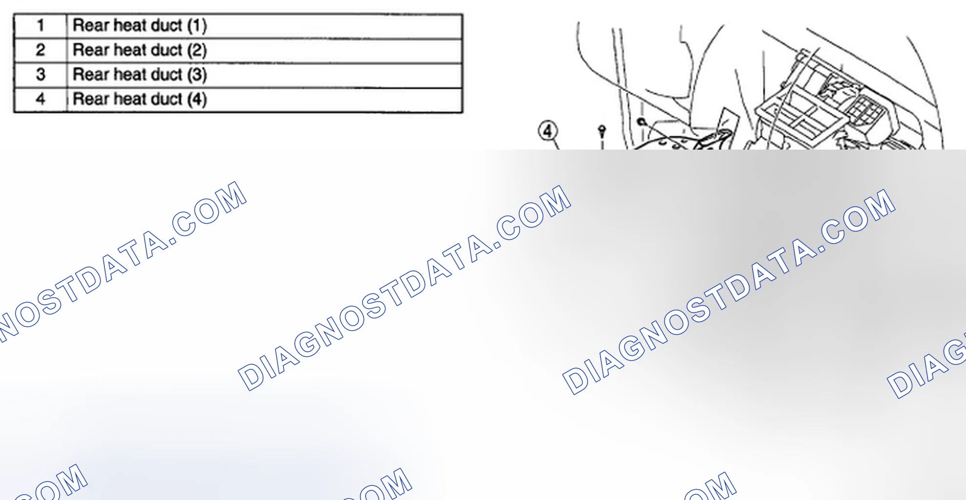 Scheme 138: REAR HEAT DUCT REMOVAL/INSTALLATION