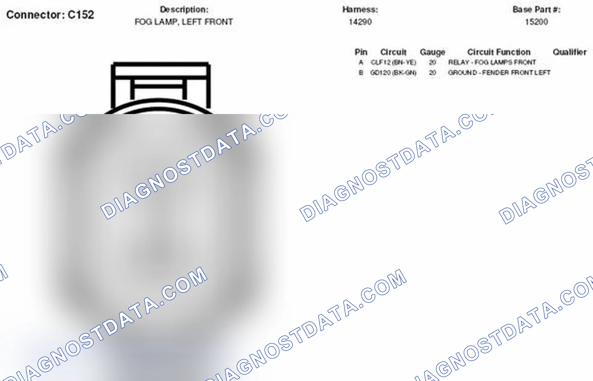 Scheme 34: Left Front Fog Lamp Connector End View (C152)