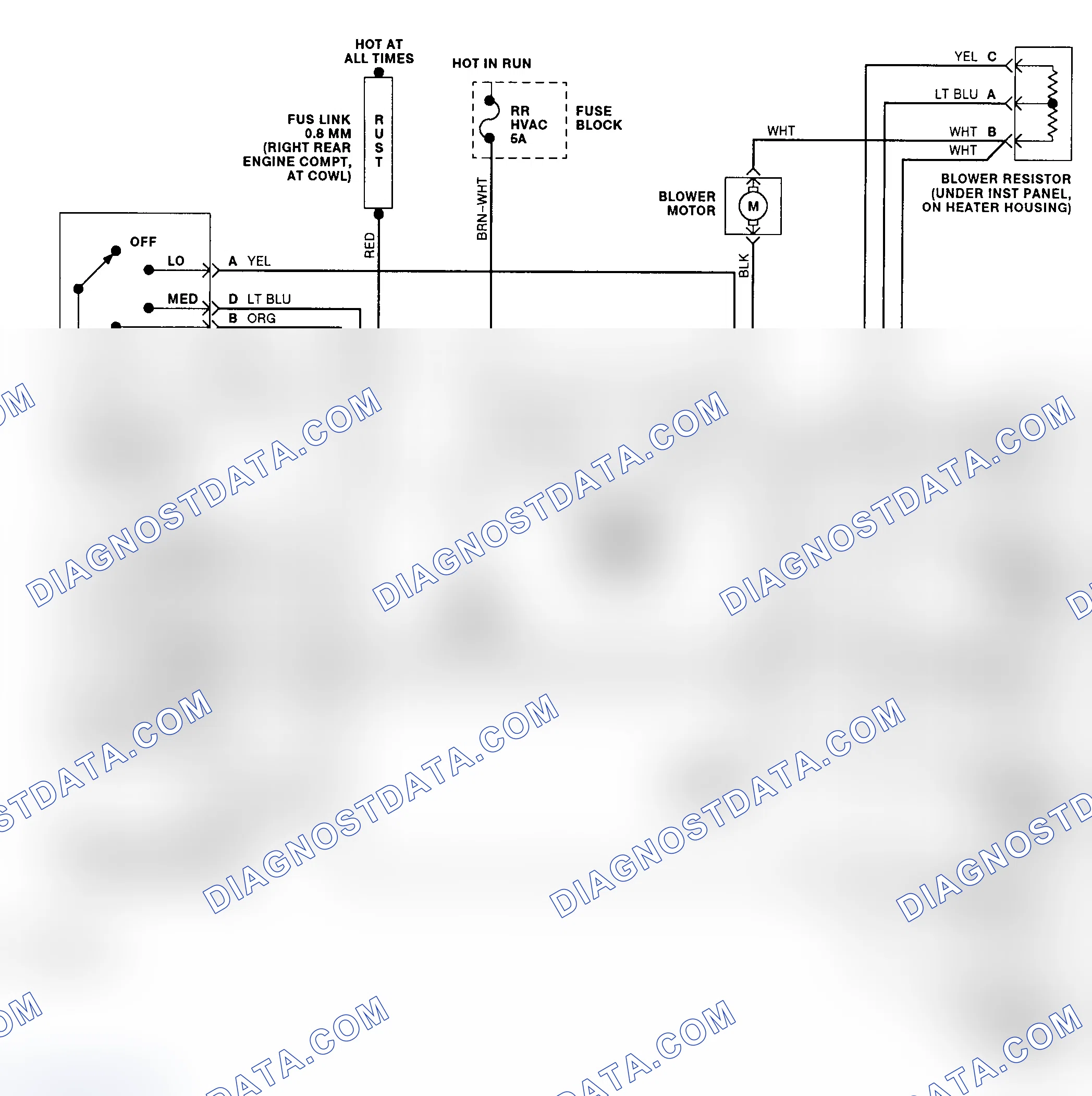 Fig. 6: Rear Heater System Wiring Diagram