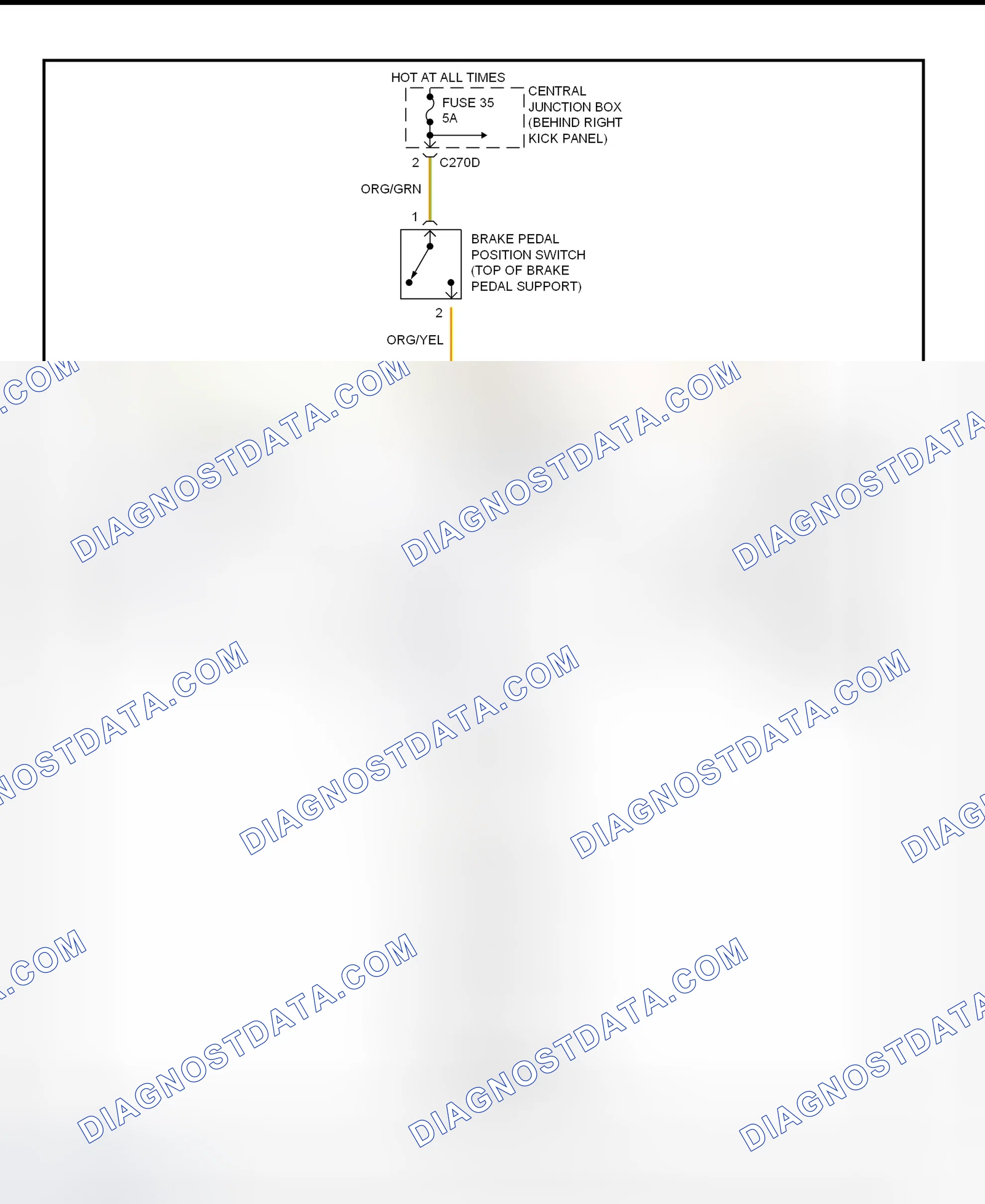 Fig. 205: Shift Interlock System Wiring Diagram (2002 LS - Without Interactive Vehicle Dynamics)