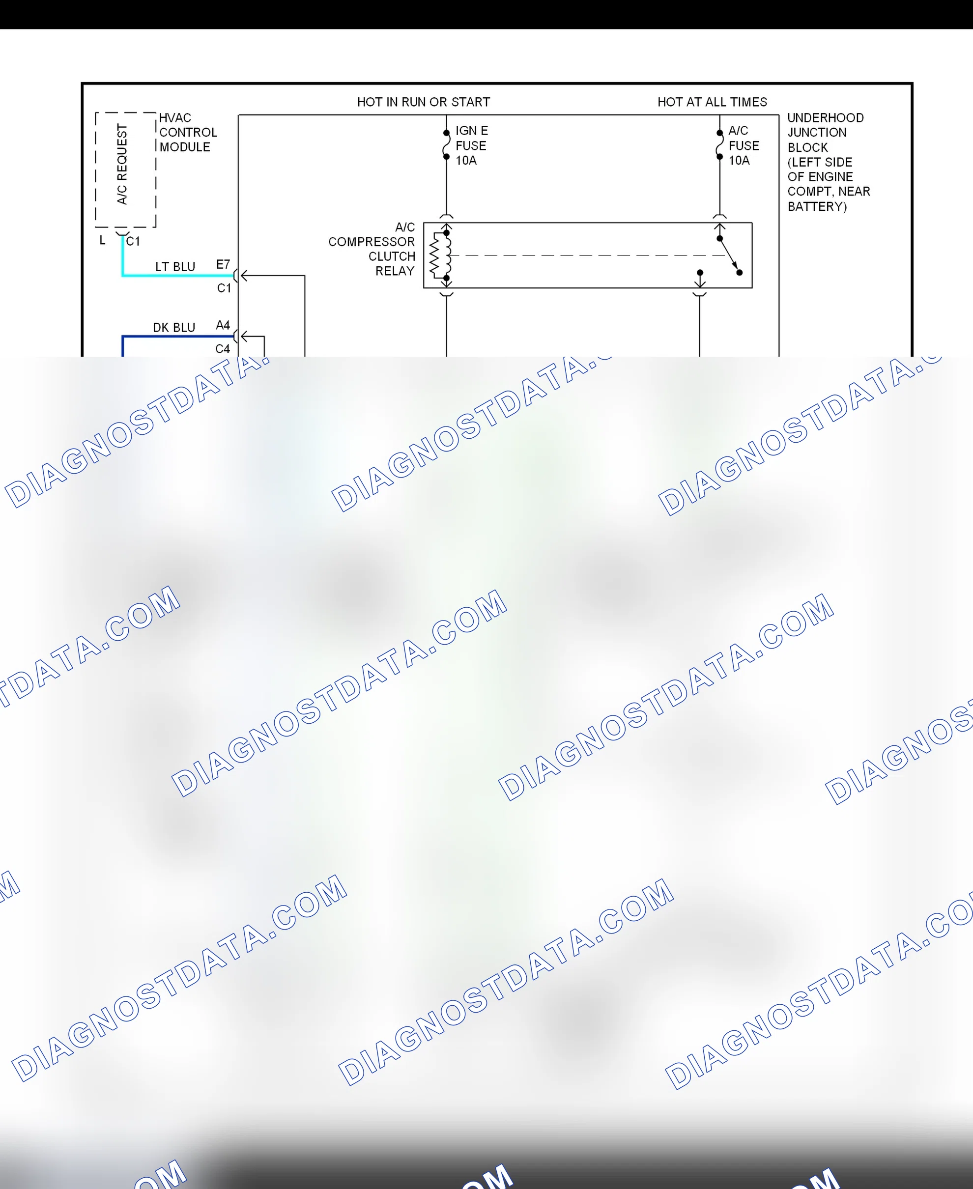 Scheme 71: A/C Compressor Clutch Control Circuit Wiring Diagram (2000-01 Sierra, Silverado, Suburban, Tahoe, Yukon & Yukon XL)
