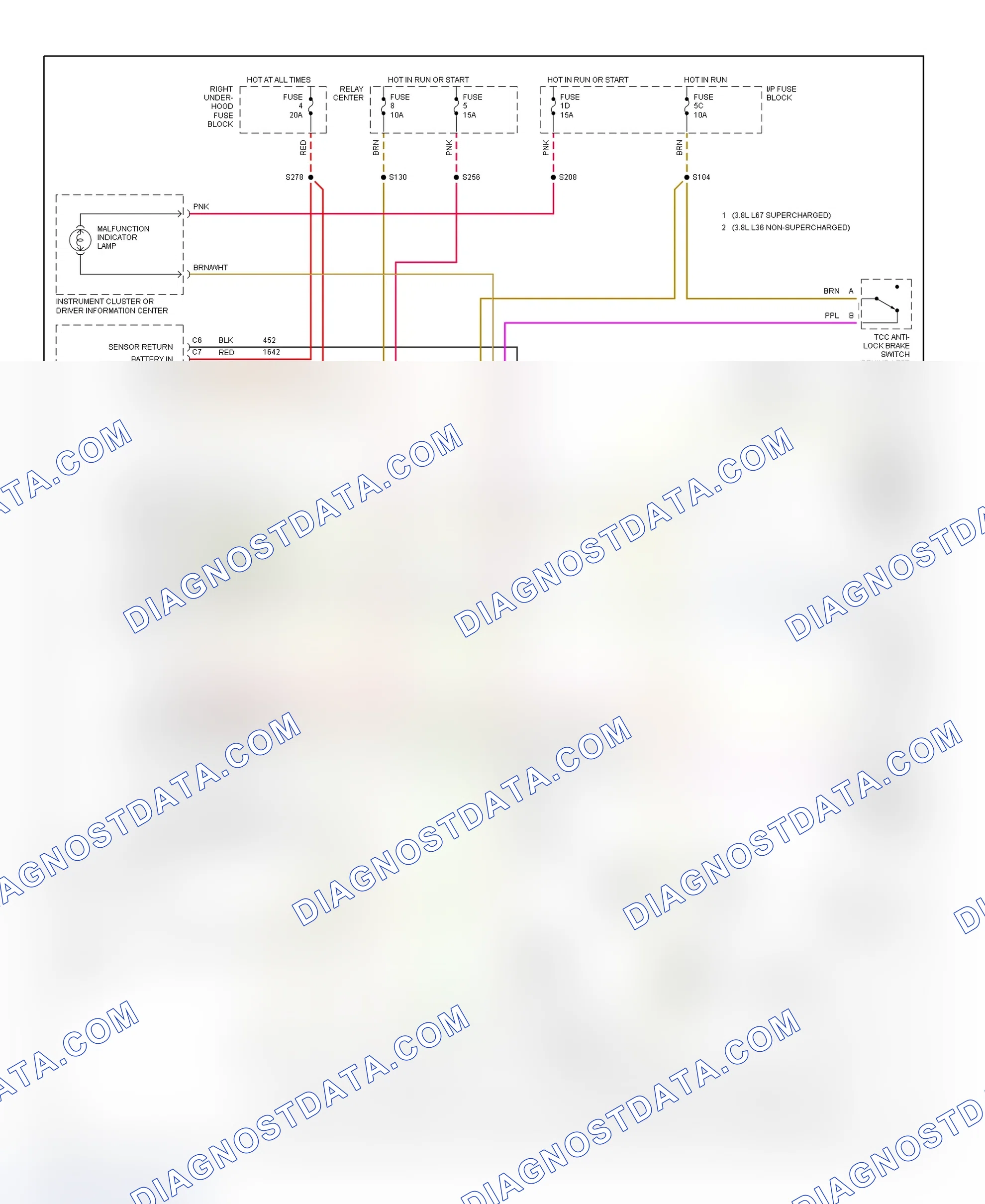 Scheme 180: 1995 "C" & "H" Bodies - 3.8L (Bonneville, Eighty-Eight, LeSabre, Ninety-Eight & Park Avenue) Schematic
