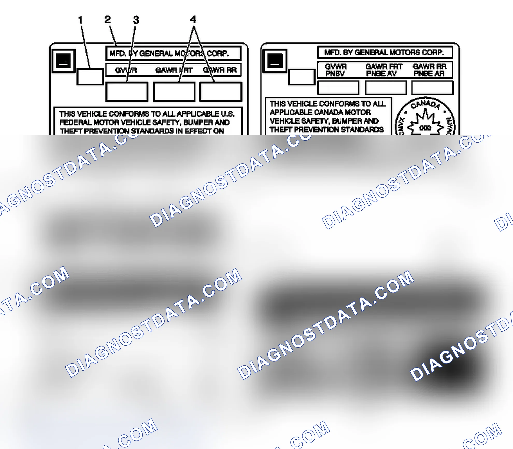 Scheme 30: Vehicle Certification, Tire Placard, Anti-Theft, and Service Parts ID Label