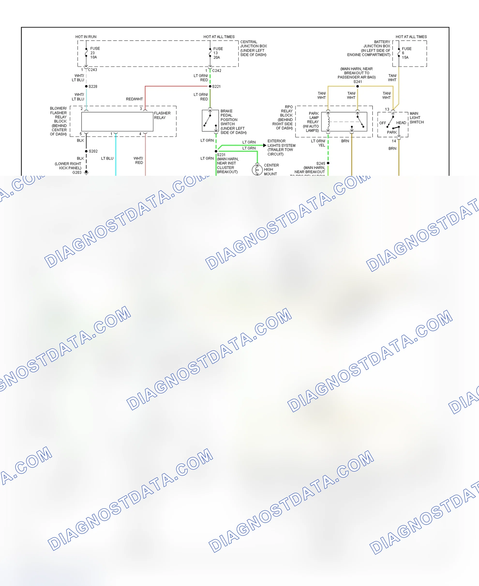 Scheme 40: Exterior Lights Wiring Diagram (F150 & F250 Light-Duty Pickup)