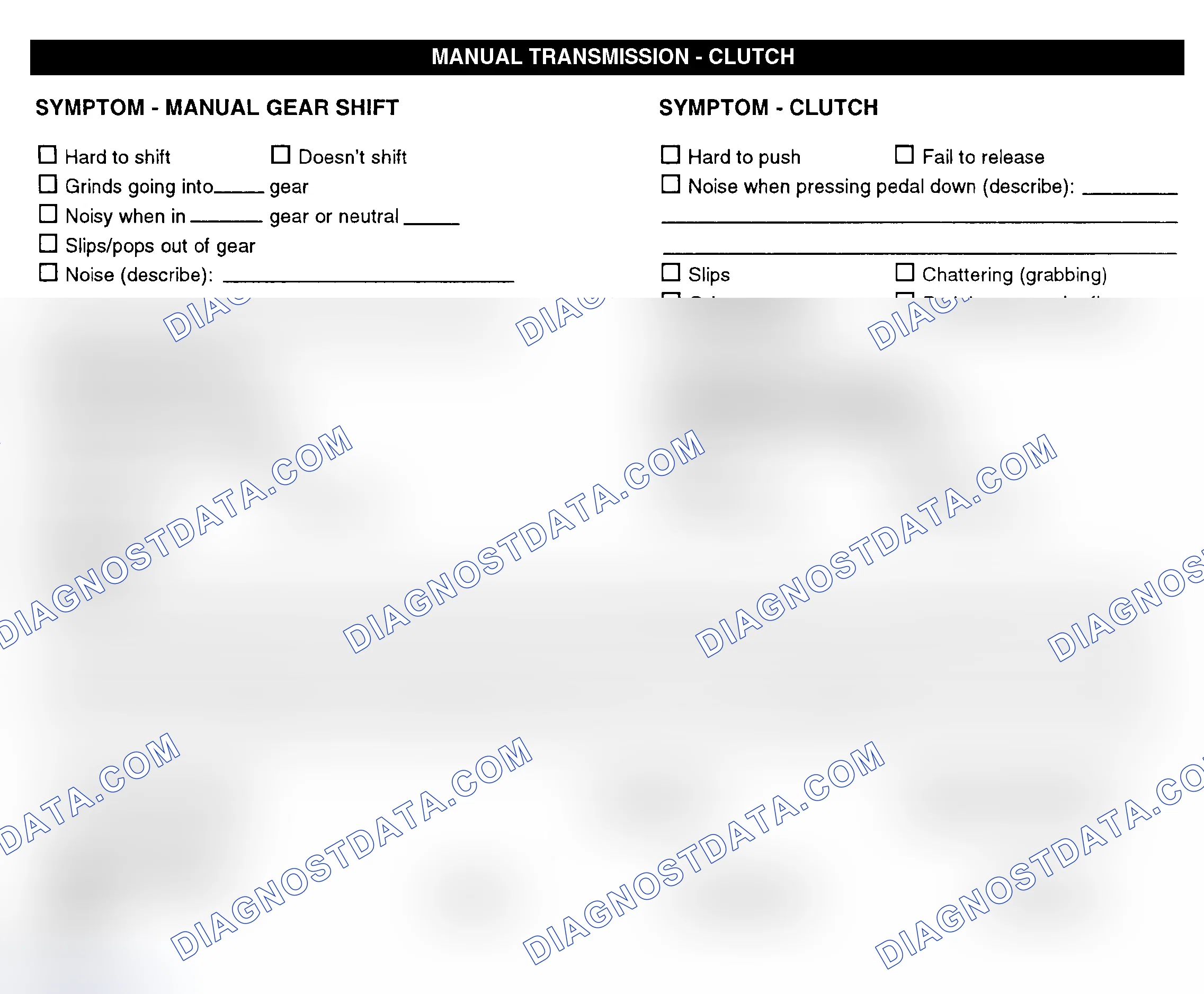 Scheme 10: Manual Transmission & Clutch