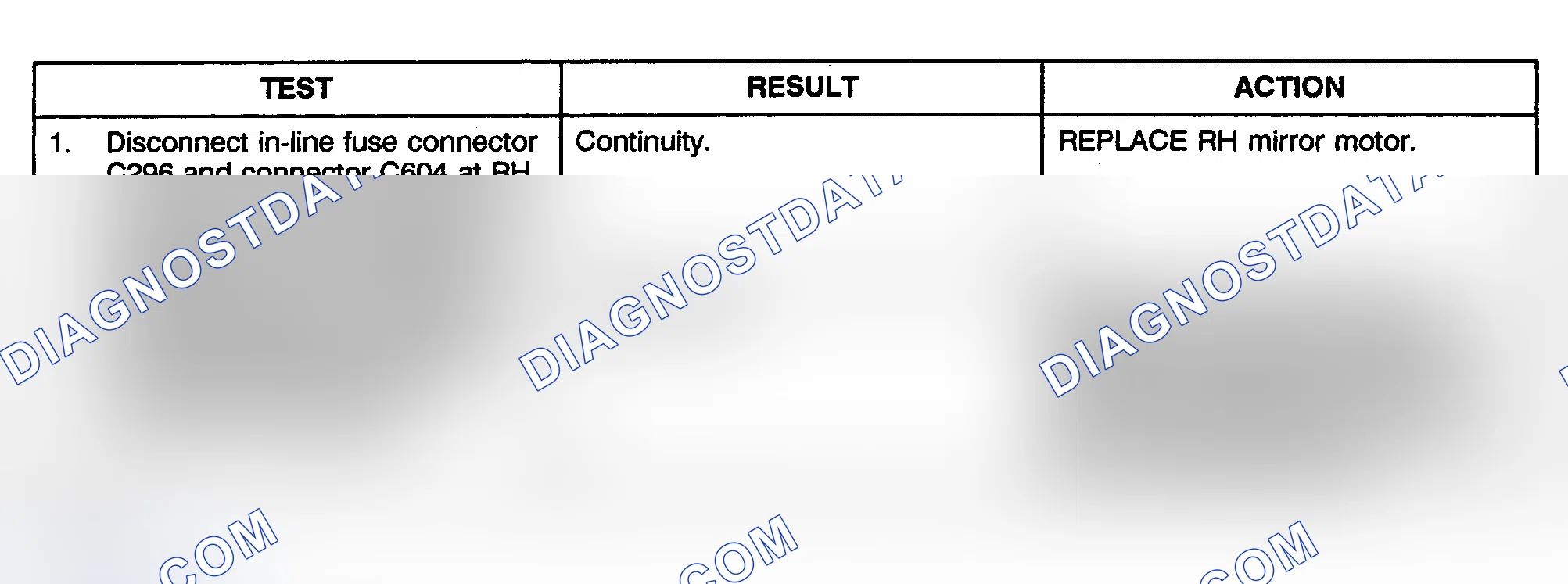 Scheme 8: TEST D: RIGHT MIRROR WILL NOT ADJUST LEFT & RIGHT