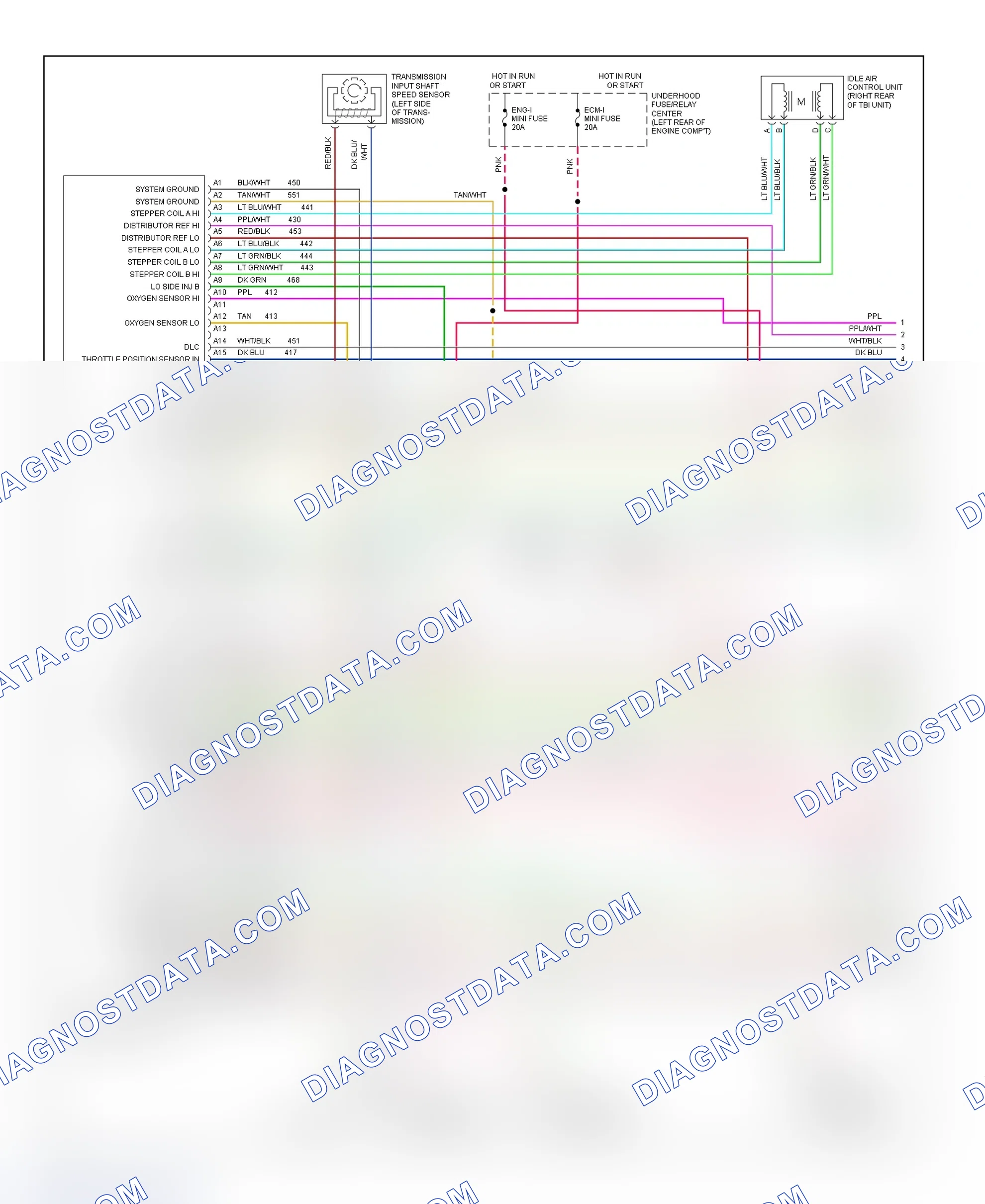Scheme 605: Wiring Diagram ("C" & "K" Series Pickup, Sierra & Suburban - 7.4L With A/T - 1 Of 3)