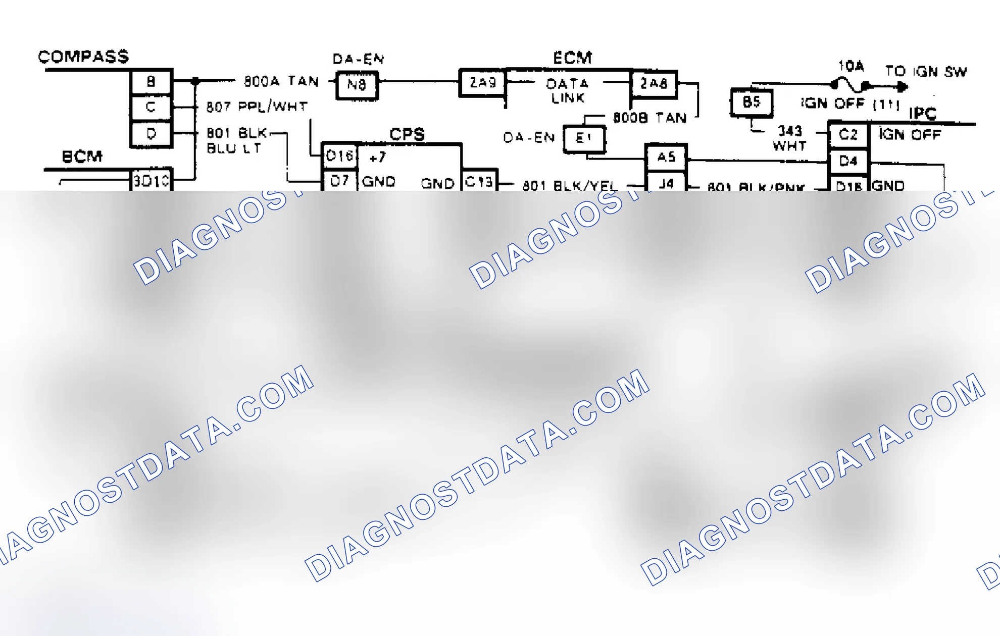 Scheme 78: Chart D-1, Wiring Diagram Serial Data Circuit Open (Toronado CRT Equipped)