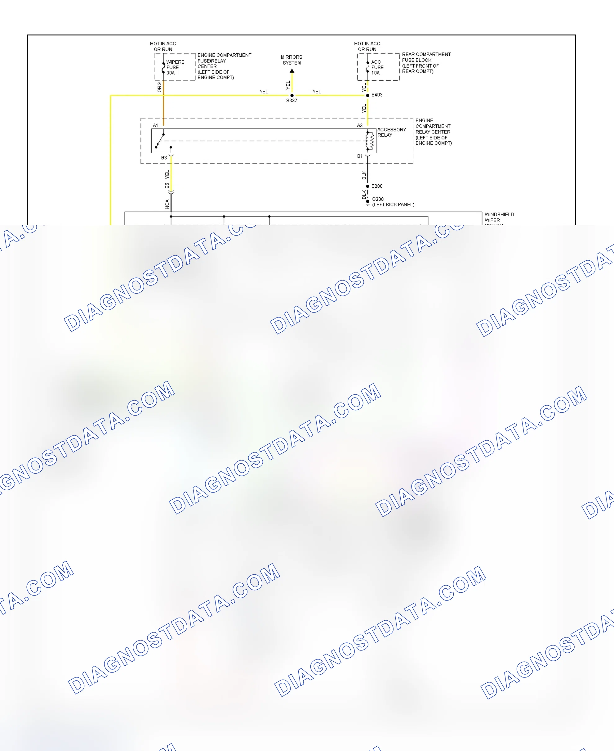 Scheme 3: Wiper/Washer System Wiring Diagram (DeVille & Eldorado - With RAINSENSE(R) Module)