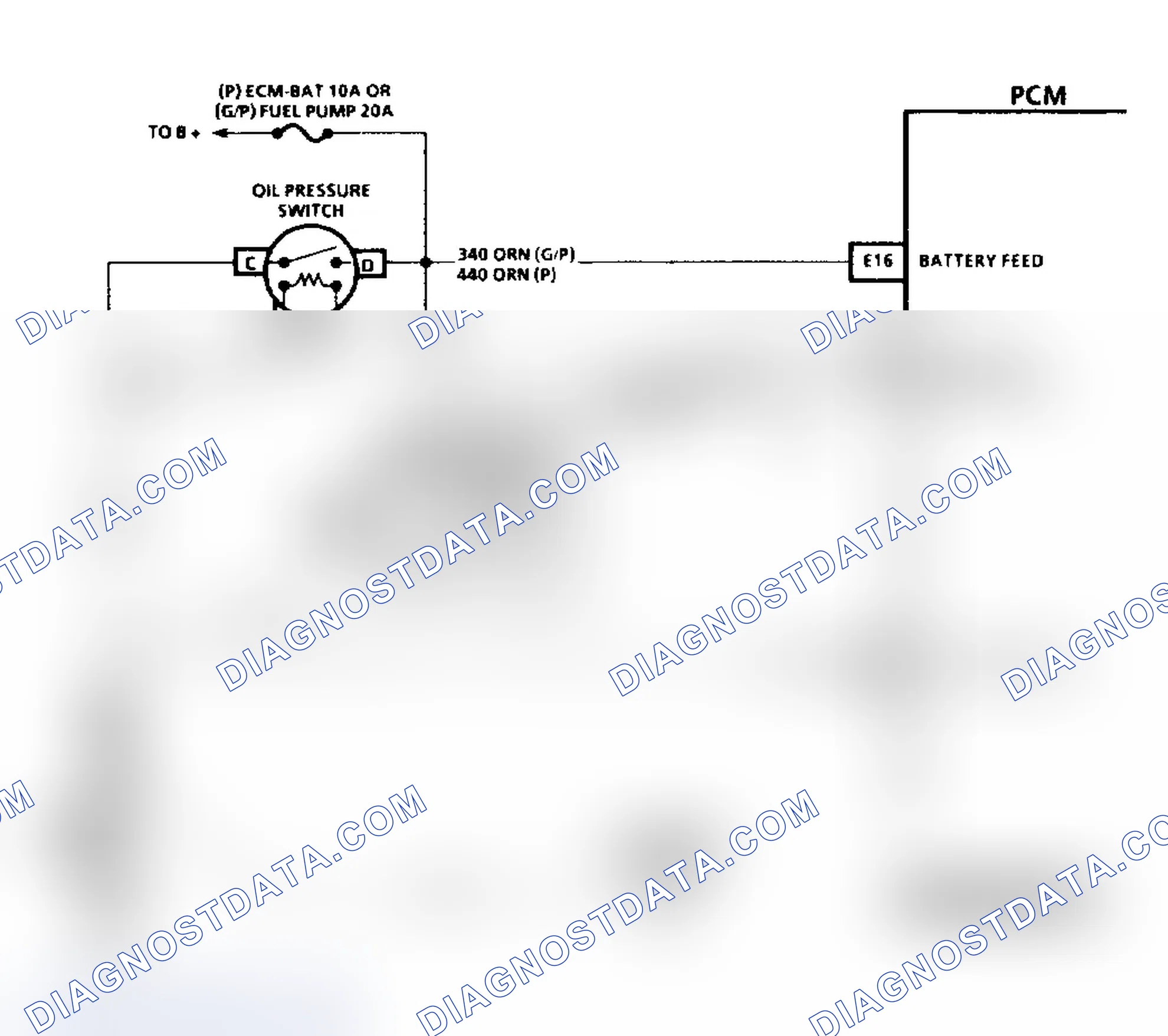 Scheme 61: Code 54 Schematic ("P" Series) Fuel Pump Circuit