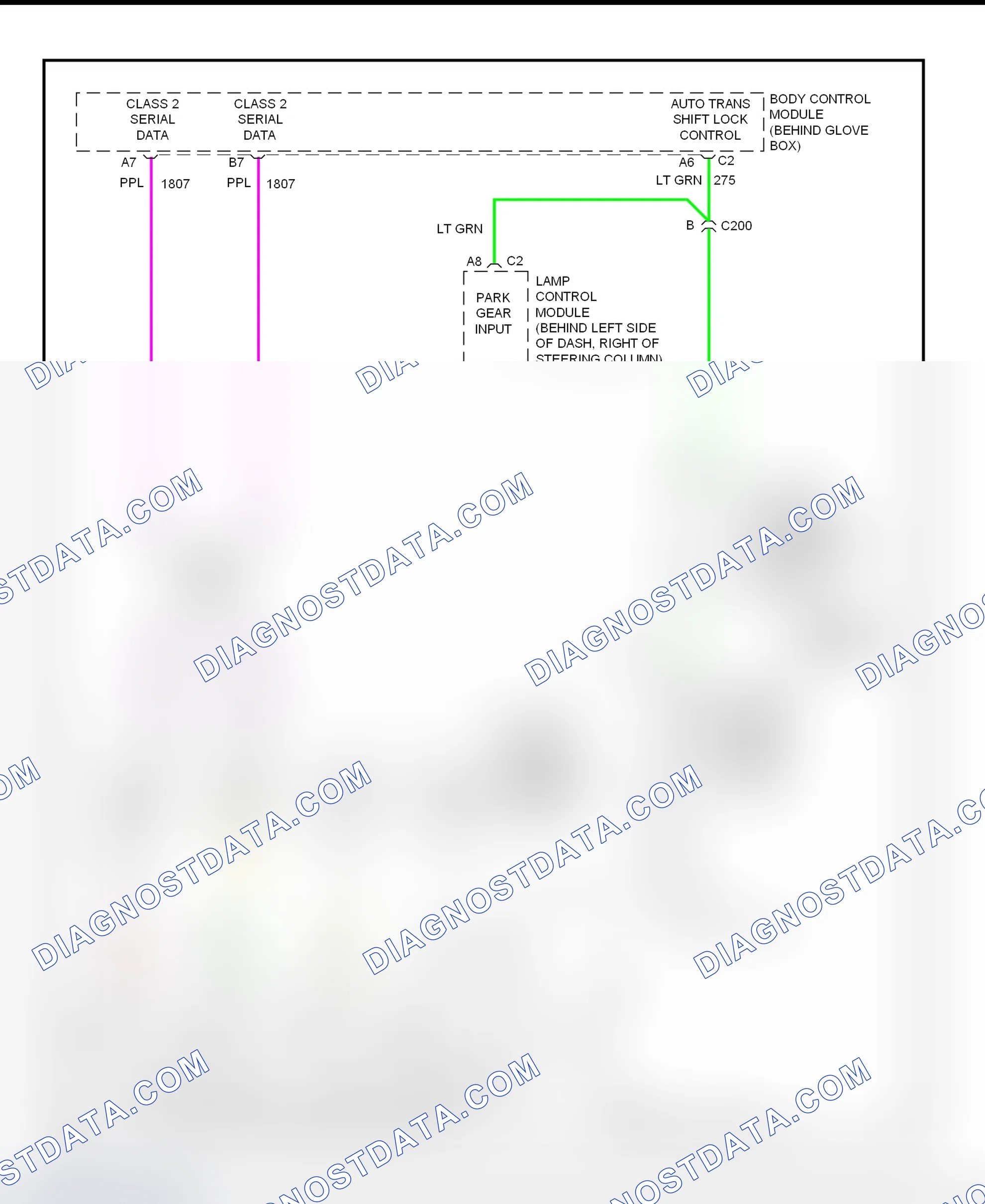 Fig. 47: Shift Interlock System Wiring Diagram (Park Avenue)