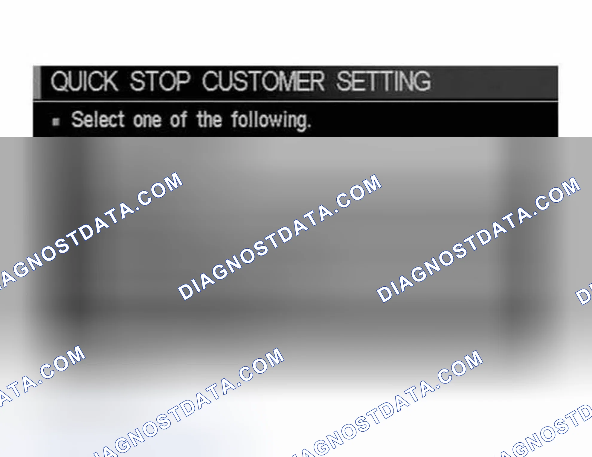 Scheme 215: "QUICK STOP CUSTOMER SETTING" MODE