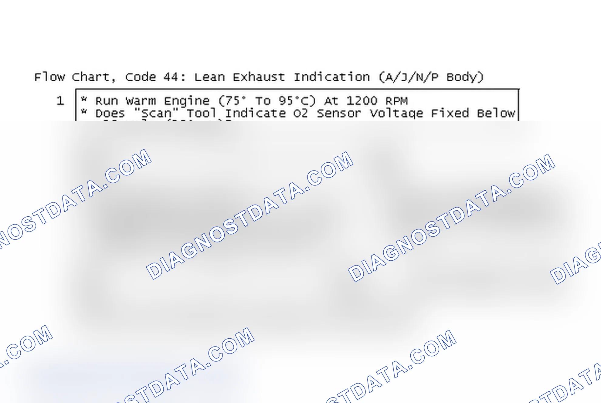 Scheme 459: Flow Chart, Code 44: Lean Exhaust Indication (A/J/N/P Body)