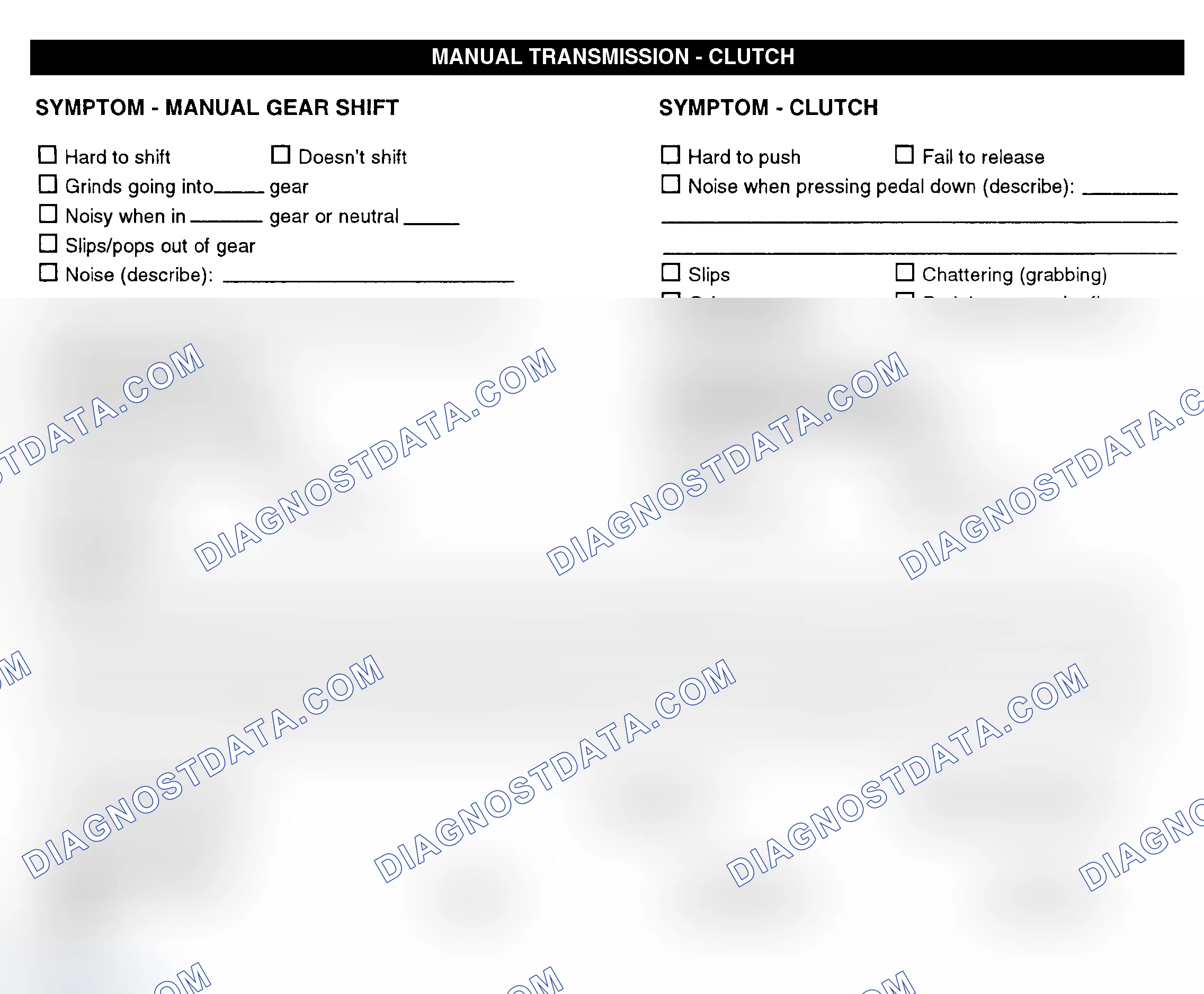 Scheme 10: Manual Transmission & Clutch