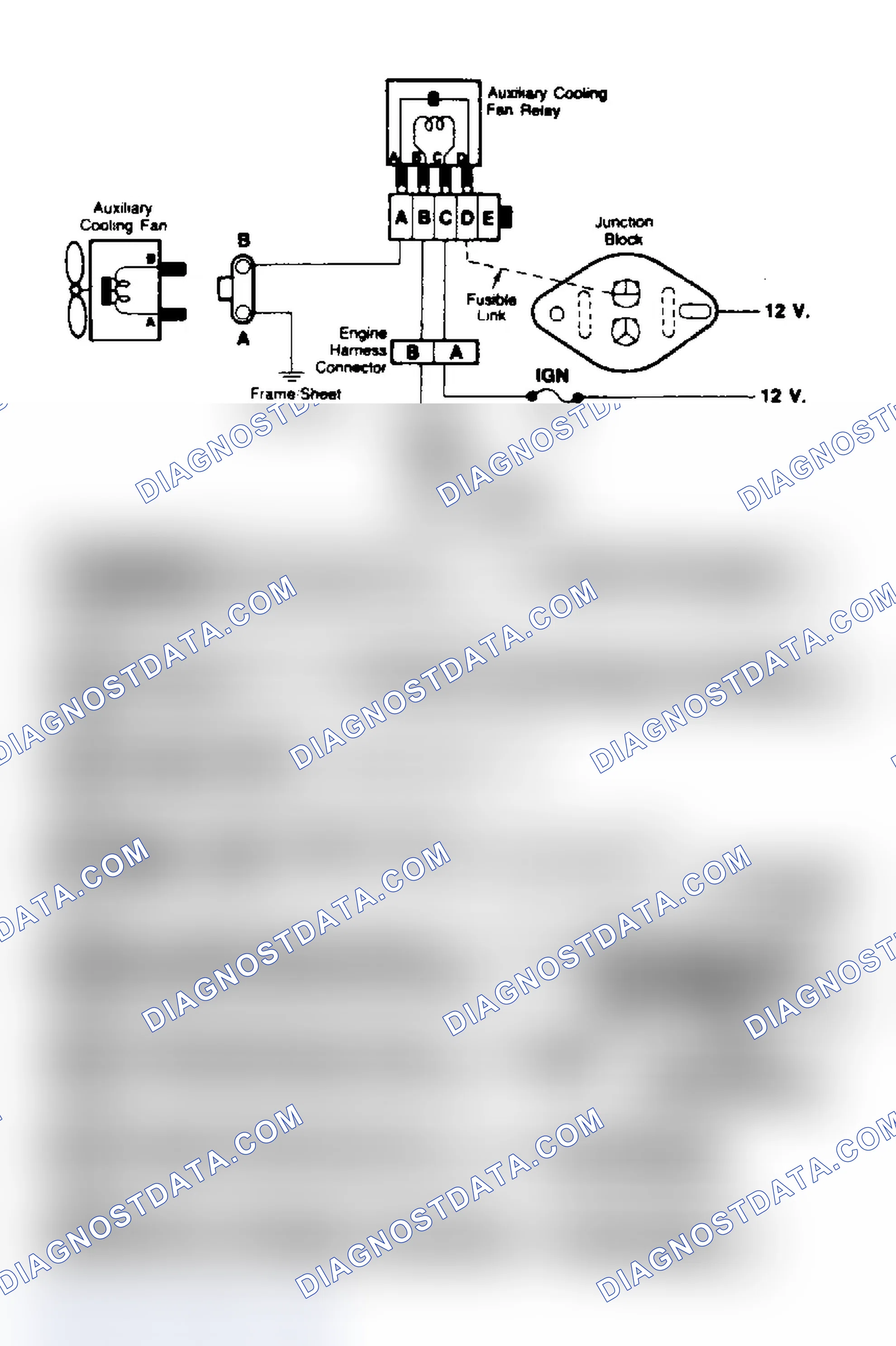 Scheme 52: Cooling Fan Circuit Schematic & Flow Chart (7.4L G, C & K Series With A/C)
