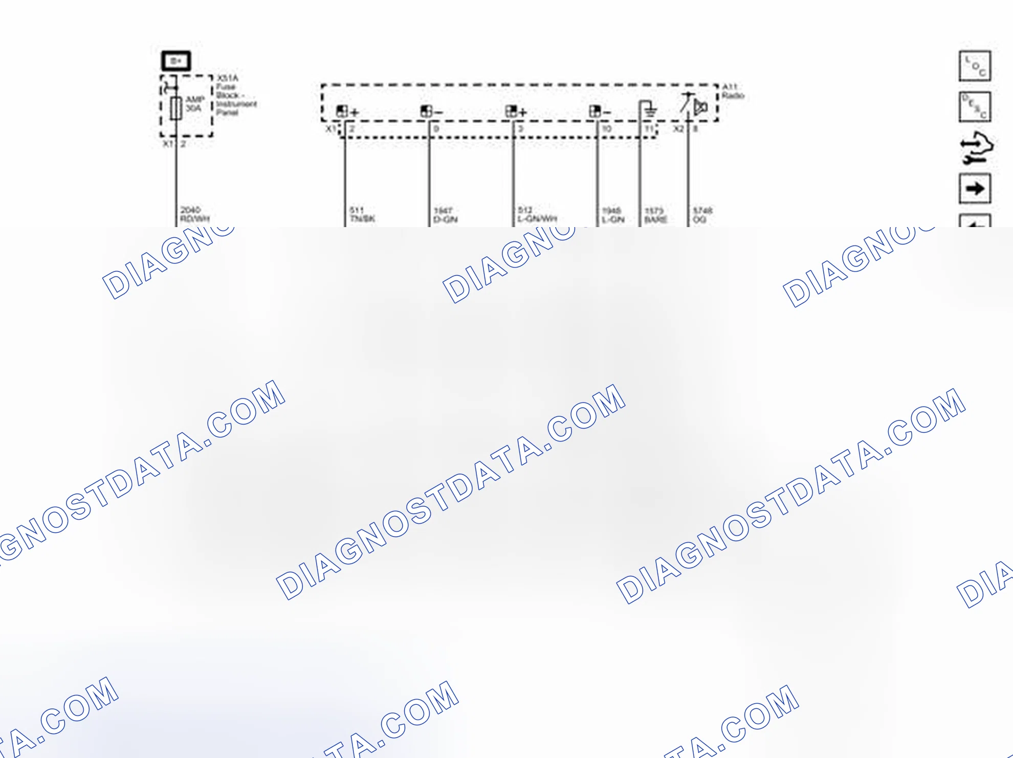 Scheme 2: Audio Amplifier Power, Ground and Front and Rear Audio Inputs (UQA or UQS)