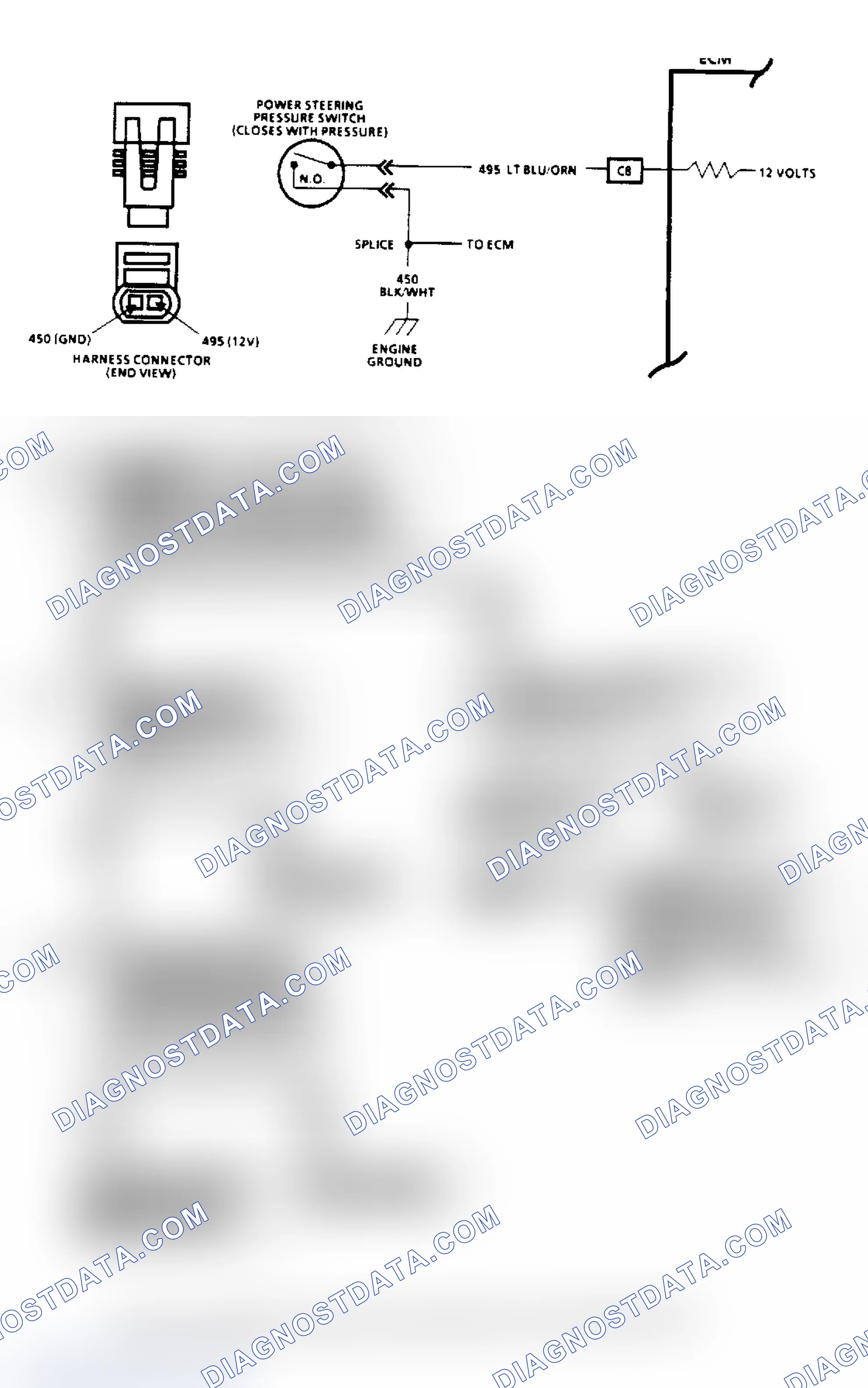 Scheme 90: Power Steering Pressure Switch (2.5L) - Flow Chart & Schematic