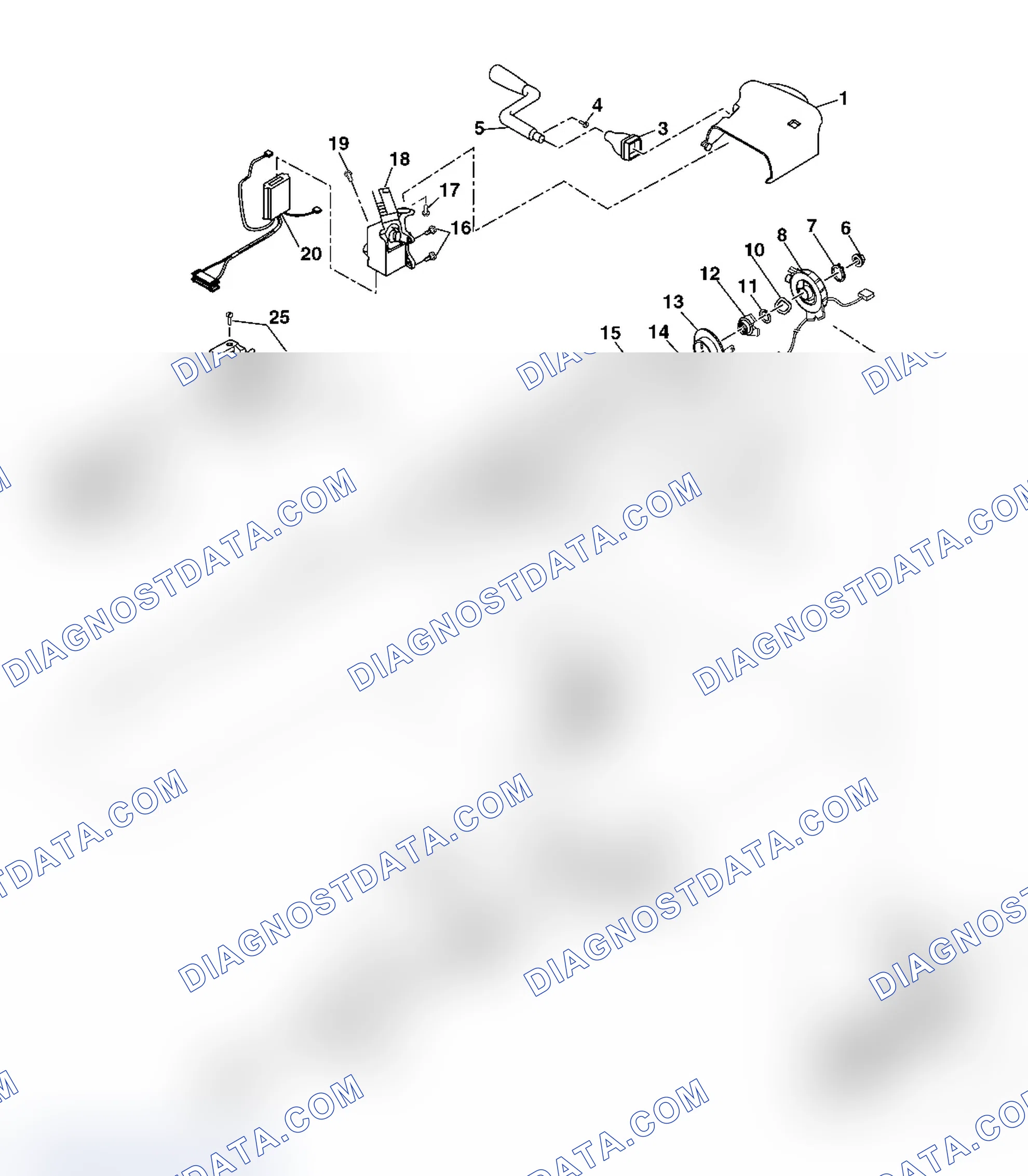 Scheme 3: Steering Column Disassembled View (Column Shift Standard)