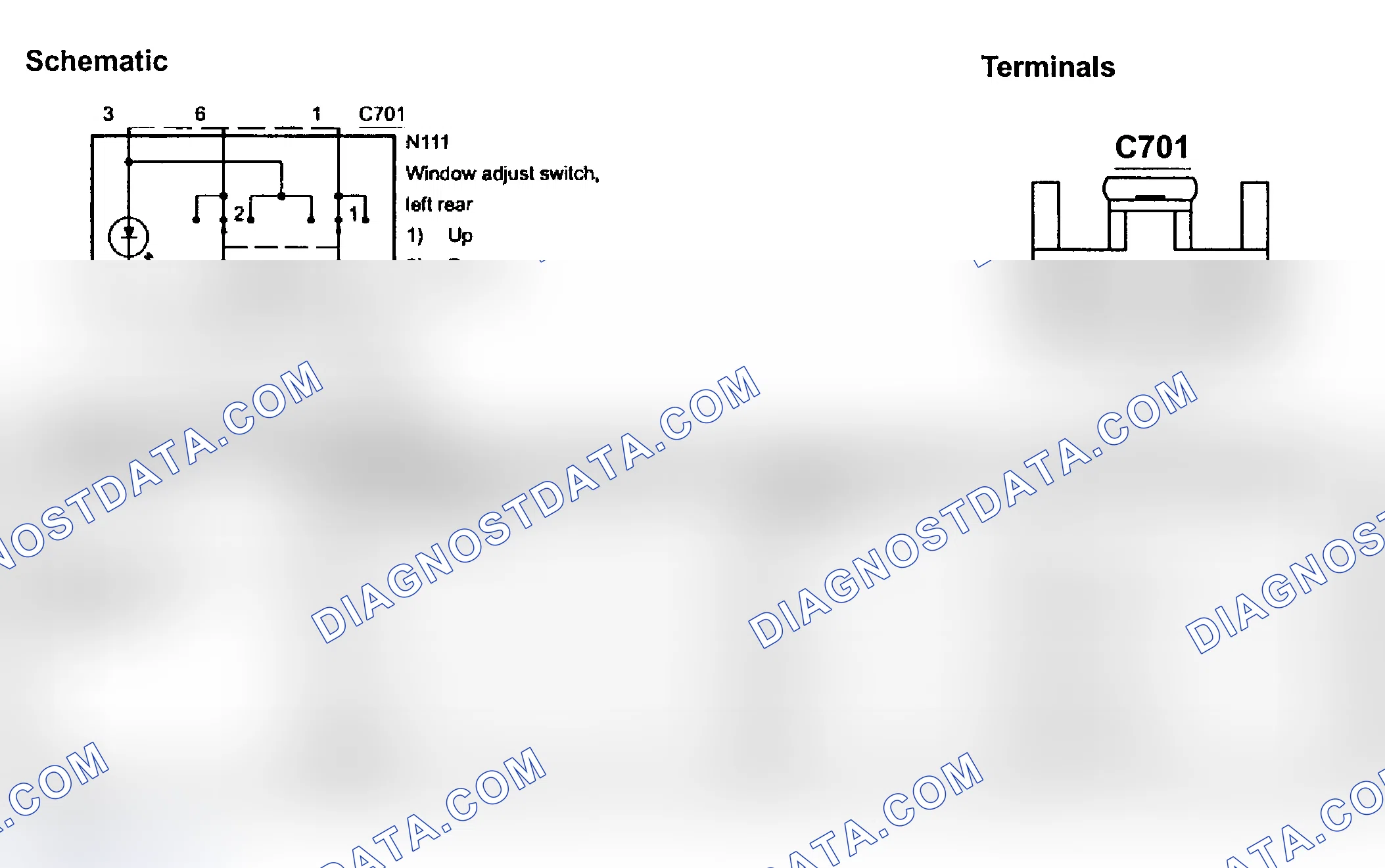 Scheme 15: POWER WINDOW SWITCH - LH SIDE REAR