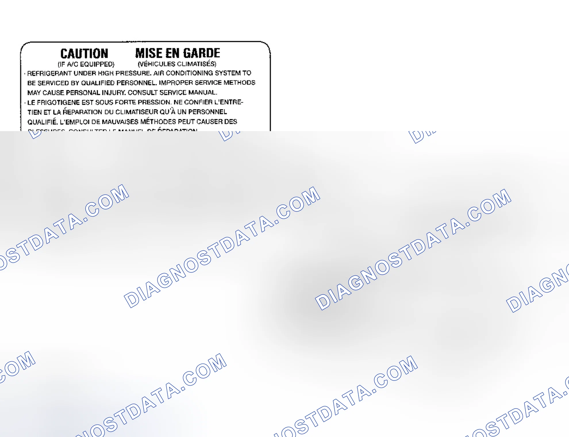 Scheme 18: Underhood A/C Specification Labels
