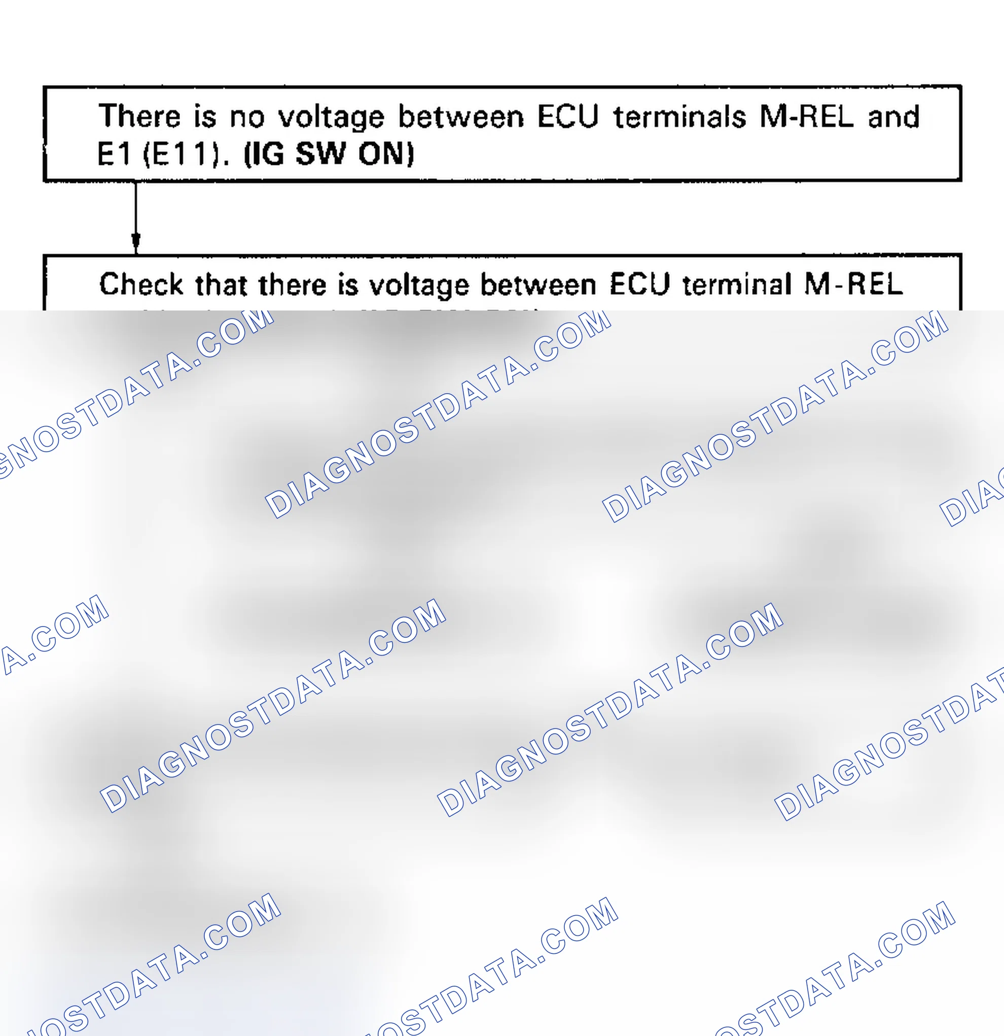 Scheme 30: Test No. 1 Flow Chart Terminals M-REL - E1 (E11) ECU (+B) Circuit