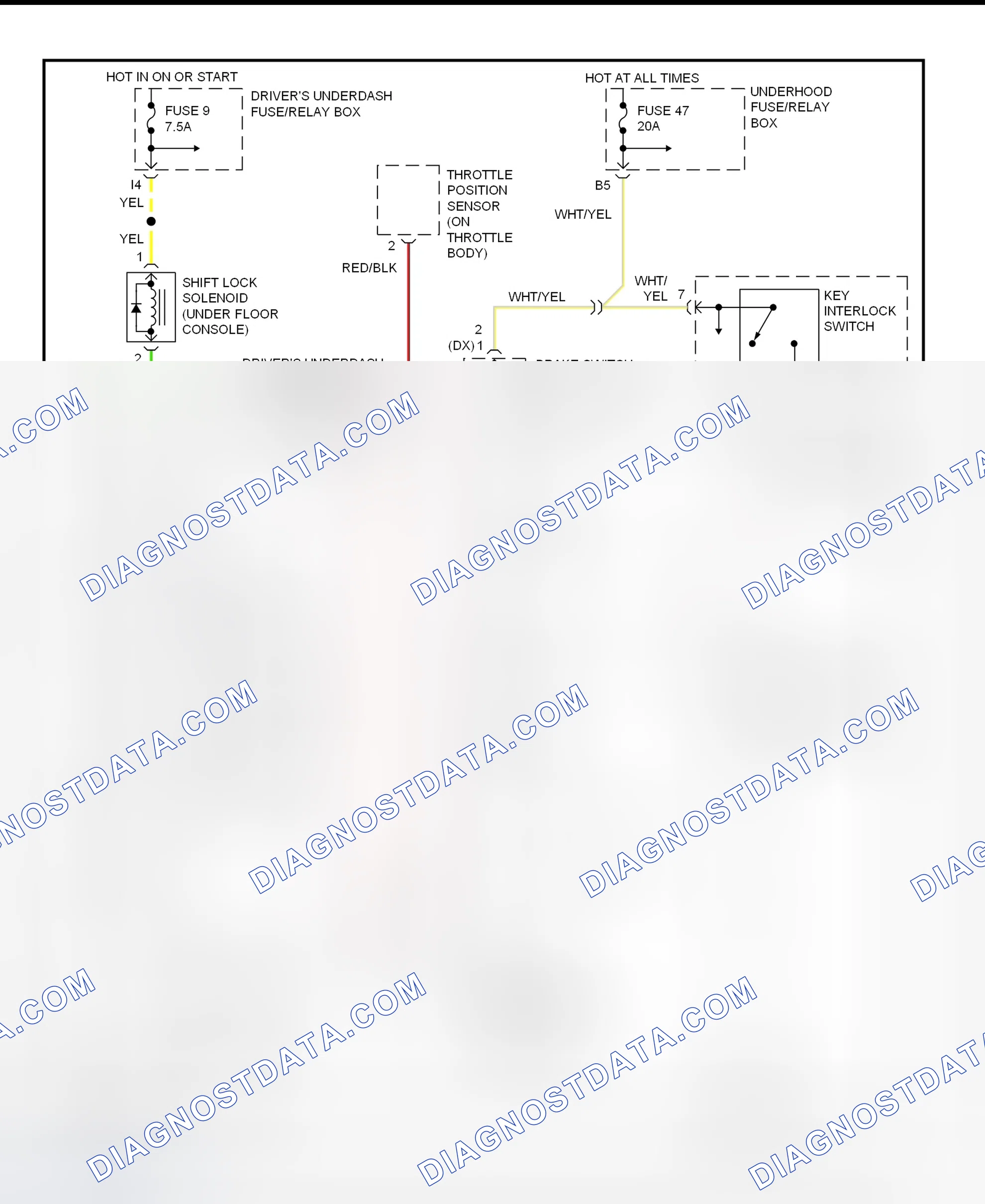 Scheme 66: Shift & Key Interlock System Wiring Schematic (1998 Honda Accord)