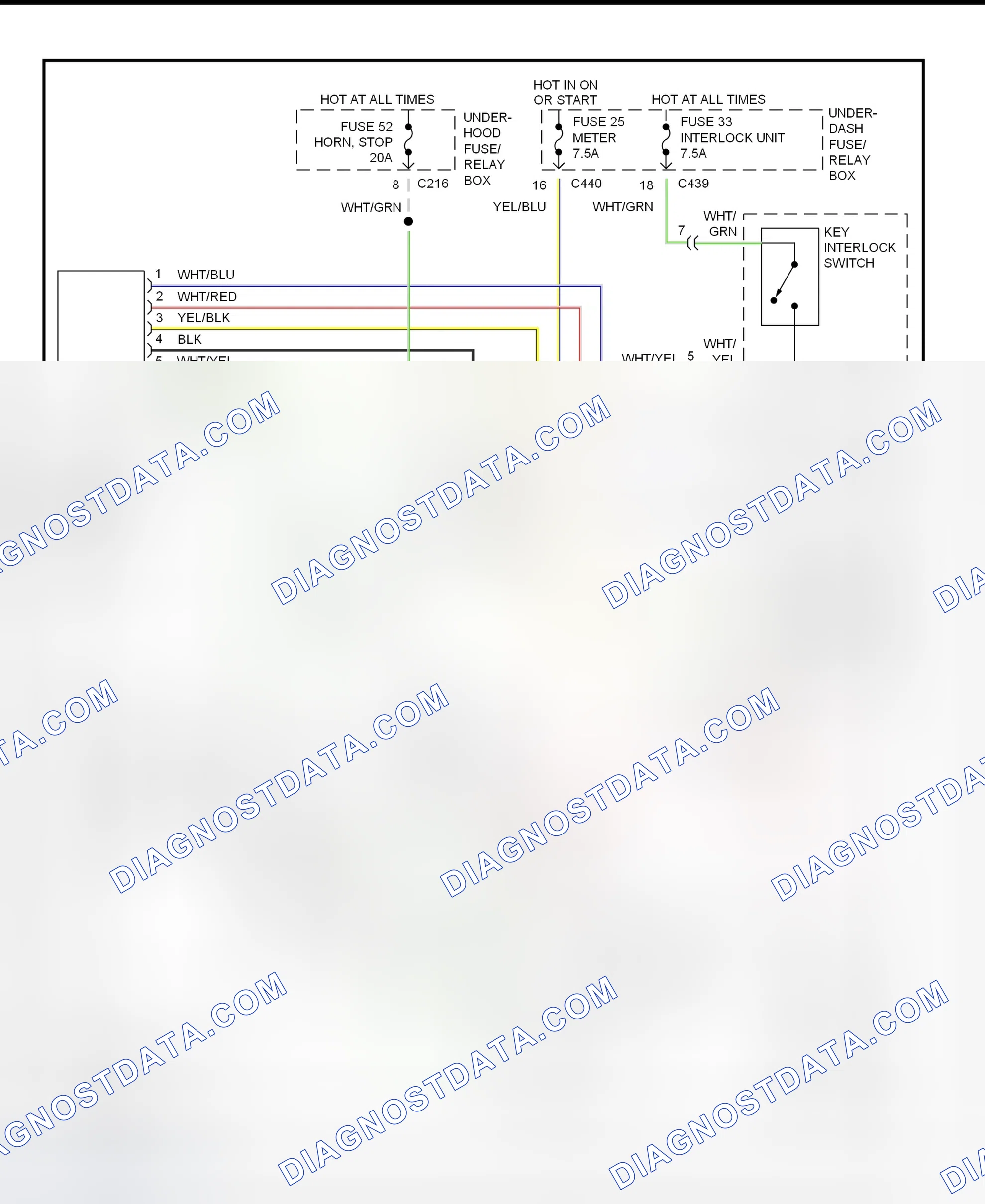 Scheme 47: Shift & Key Interlock System Wiring Schematic (1998 Acura Integra)