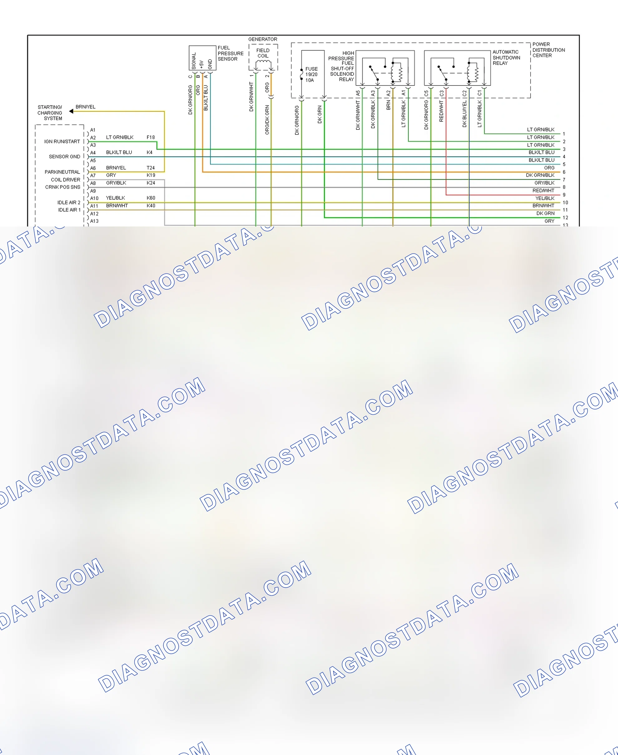 Scheme 58: PCM Wiring Diagram (Ram Van & Ram Wagon - 5.2L CNG - 1 Of 3)