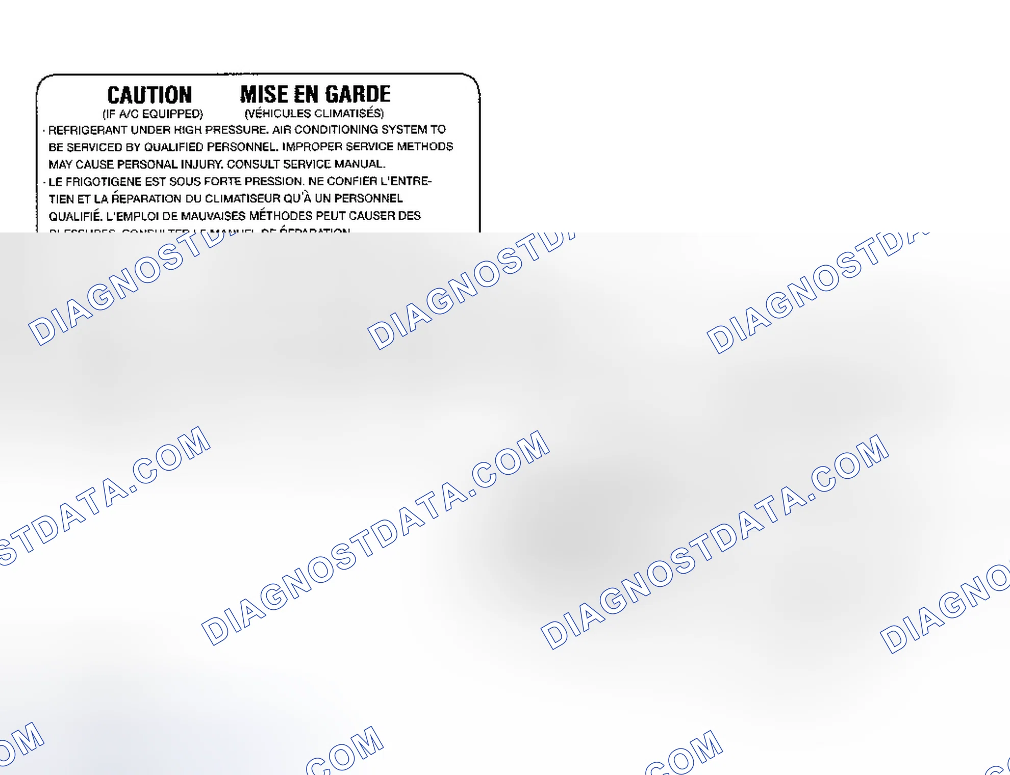 Scheme 18: Underhood A/C Specification Labels