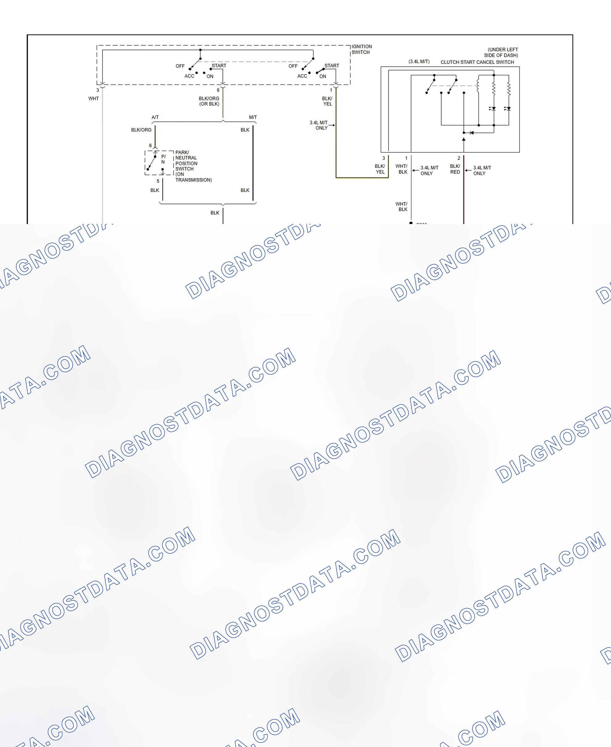 Fig. 36: Starting System Wiring Diagram (T100)