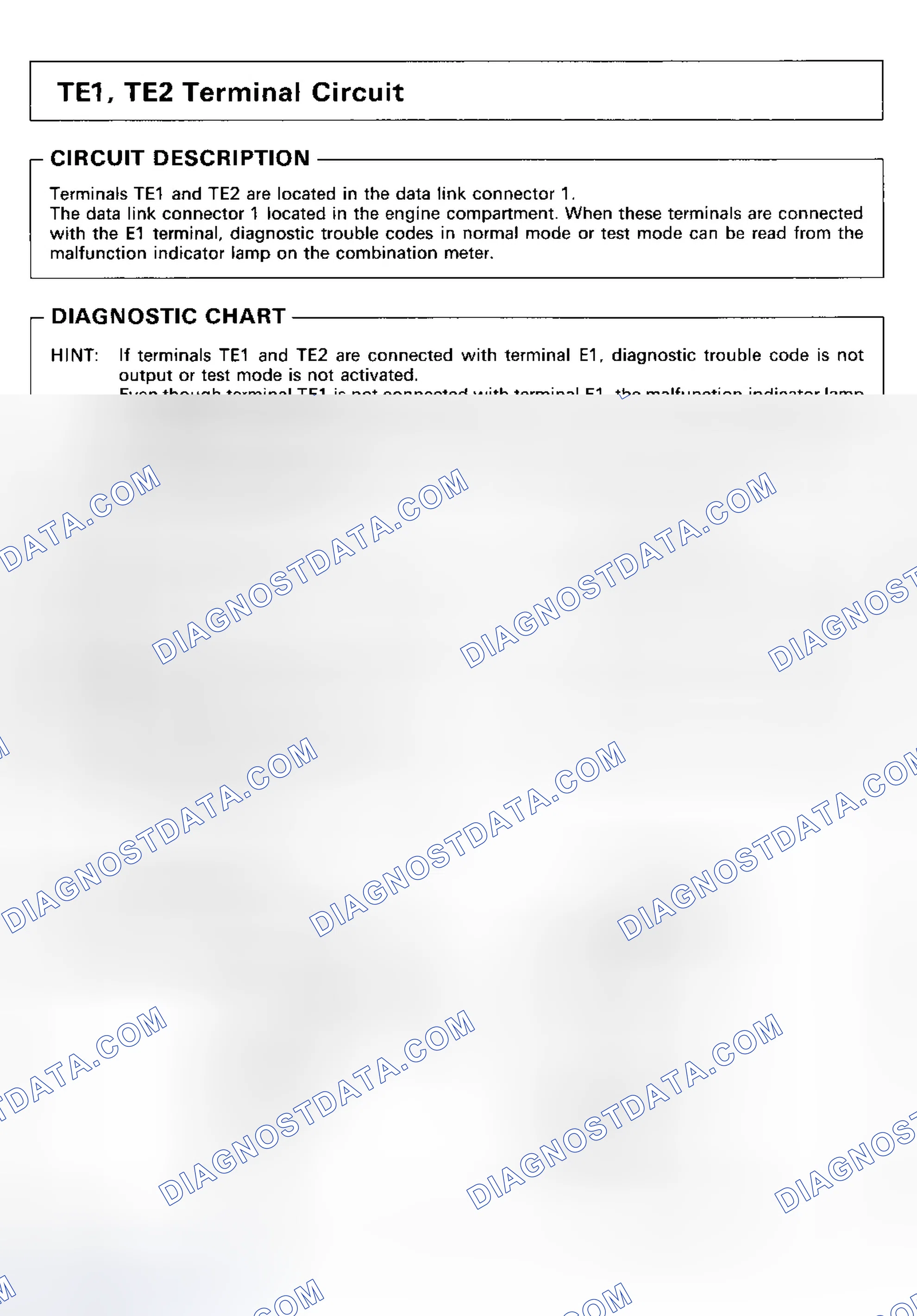 Scheme 60: DIAGNOSTIC CIRCUIT CHECK ("TE1" & "TE2" TERMINAL CIRCUIT)