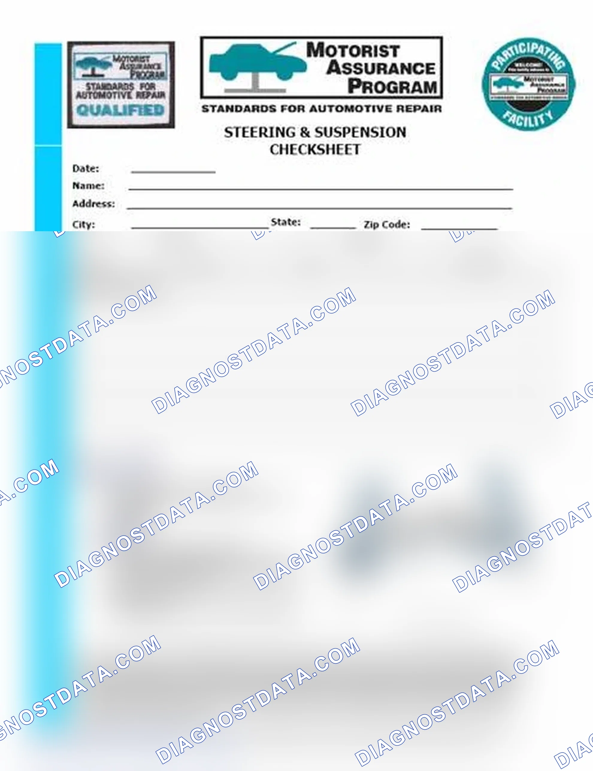 Scheme 11: Steering & Suspension Checksheet (1 Of 2)