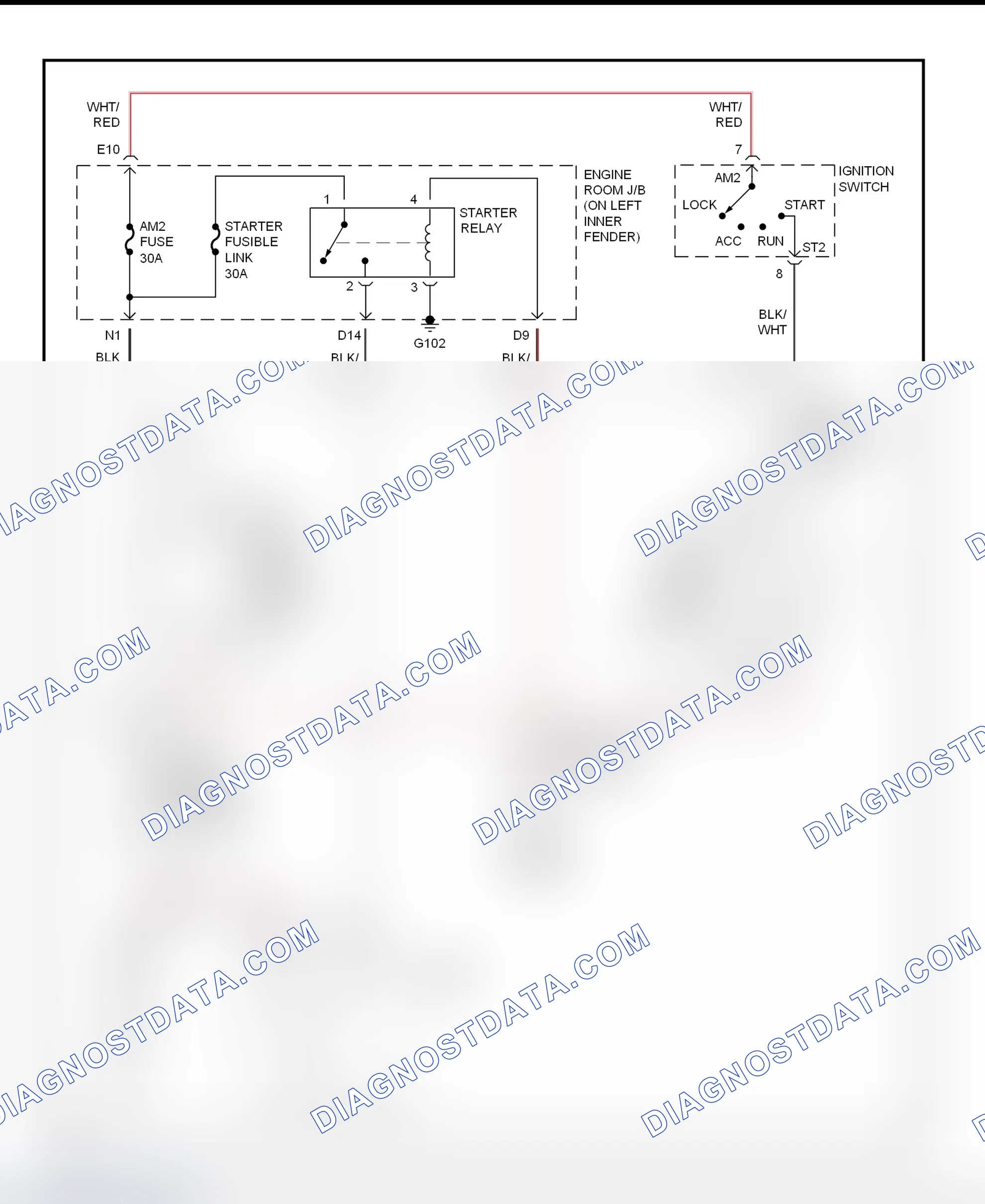 Fig. 26: Starting System Wiring Diagram (Lexus LX470)