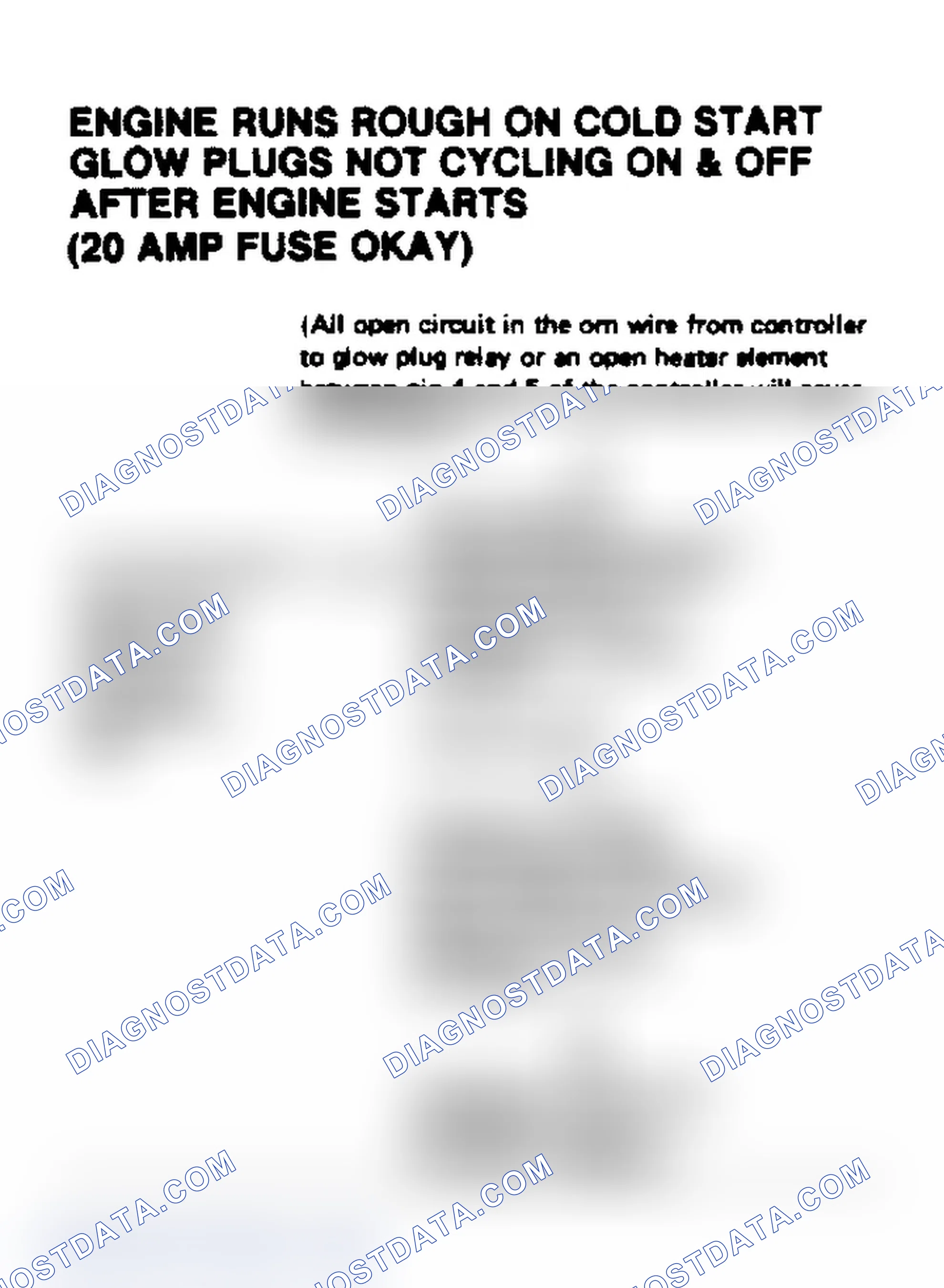 Scheme 28: Engine Runs Rough on Cold Start Glow Plugs Not Cycling On & Off After Engine Starts